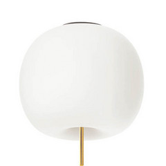 lámpara de techo Kushi XL de kdln, color latón/blanco, Ø 43 cm, cristal