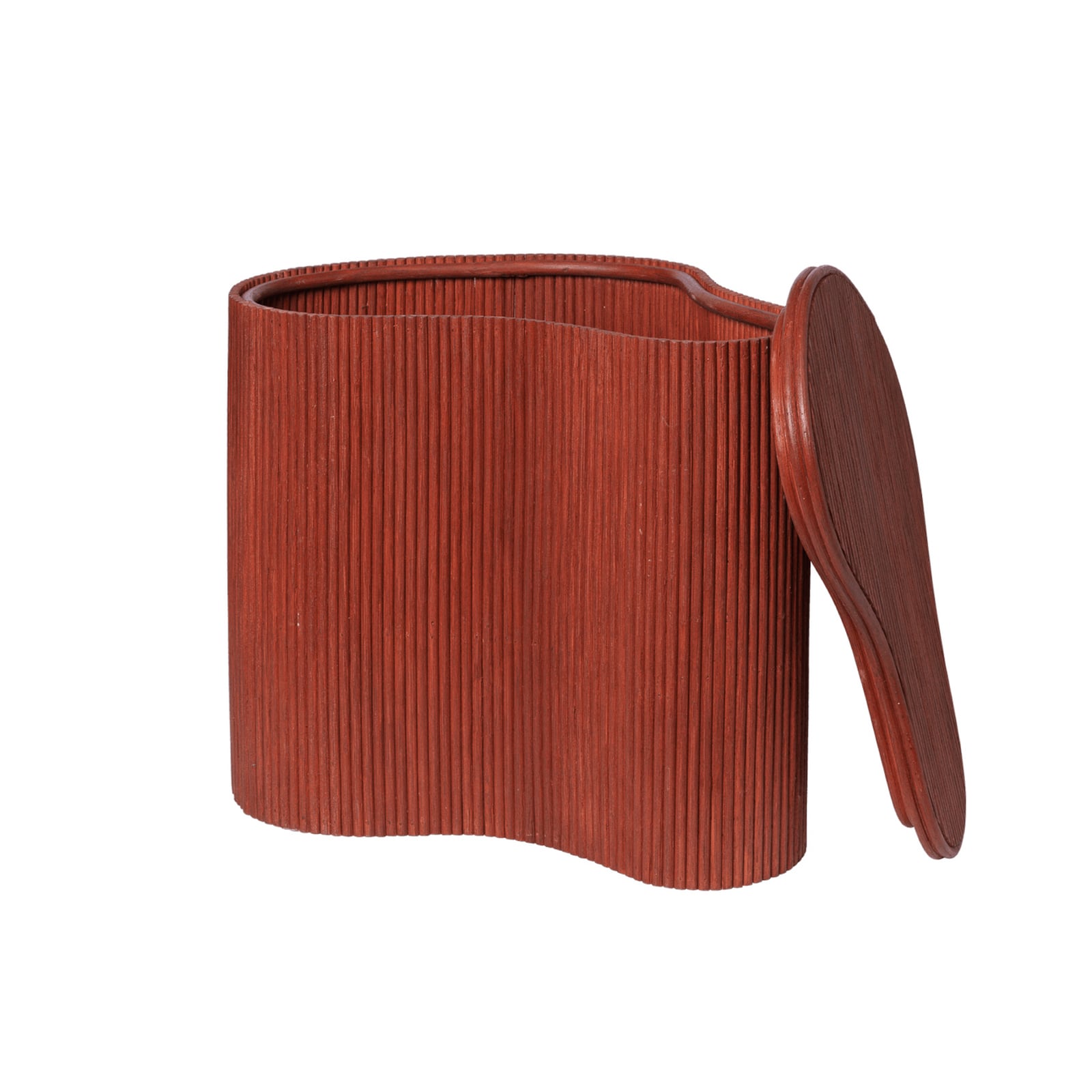 Isola Beistelltisch, rot, Höhe 46 cm, Rattan - ferm LIVING