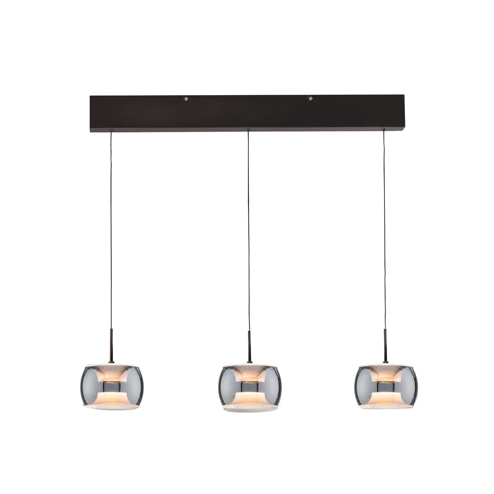 LED-Hängelampe Valen, sandgrau, Länge 80 cm, Metall, CCT 3fl LED-Hängelampe Valen, sandgrau, Länge 80 cm, Metall, CCT 3fl