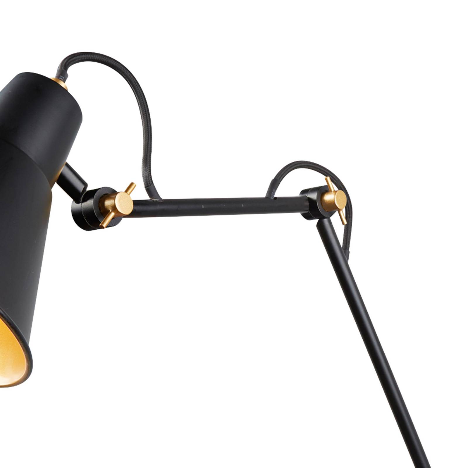 Photos - Chandelier / Lamp Searchlight 7403 wall light with 3 joints, black and gold 