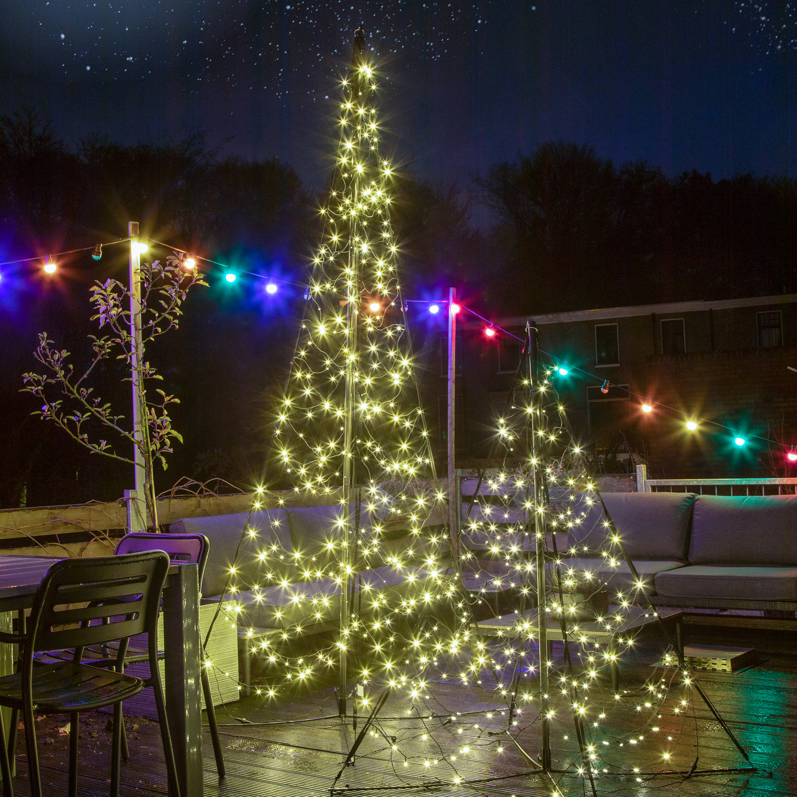Fairybell albero Natale a palo, 240 LED, 150 cm