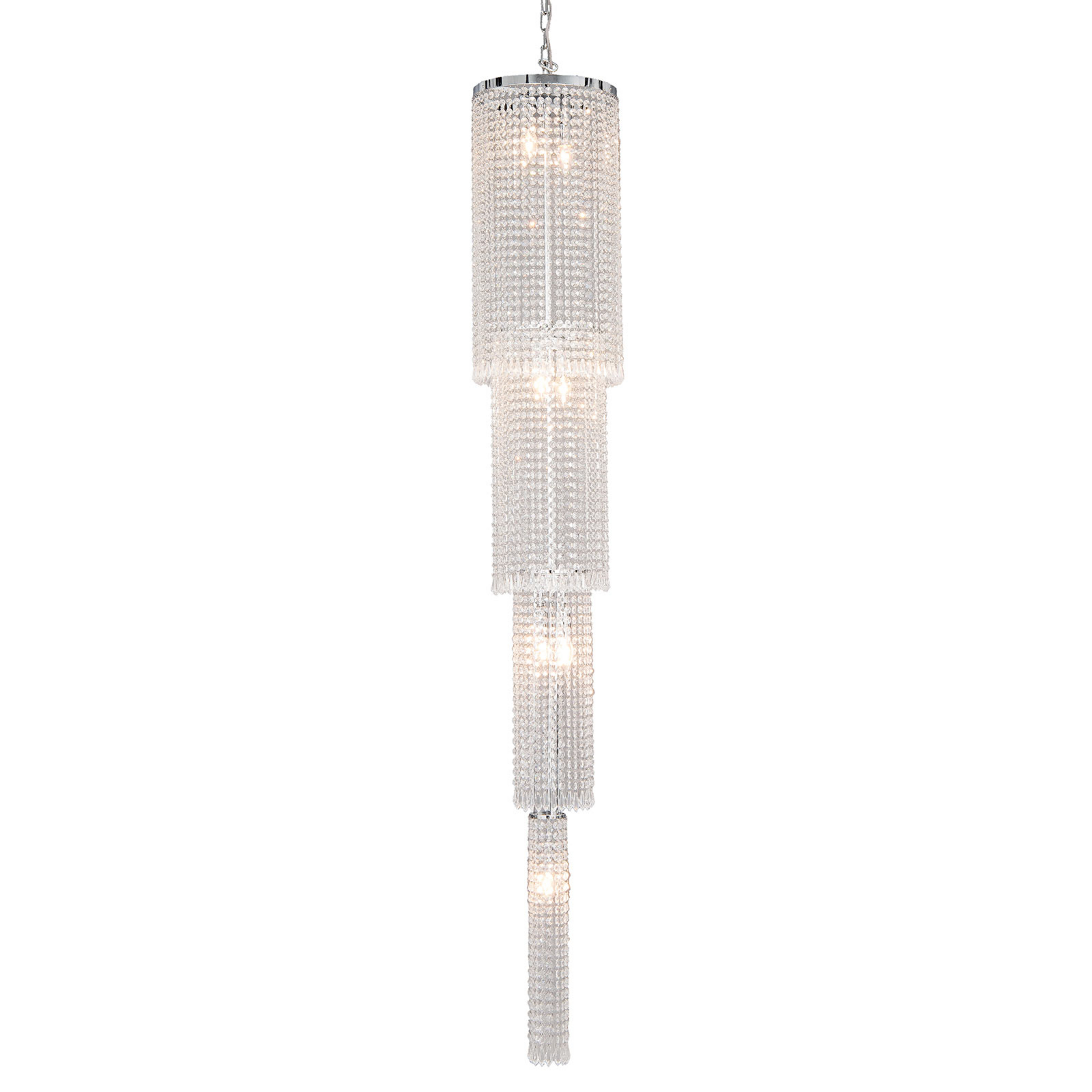 Hængelampe CR114 med glasnedhæng, 210 cm høj