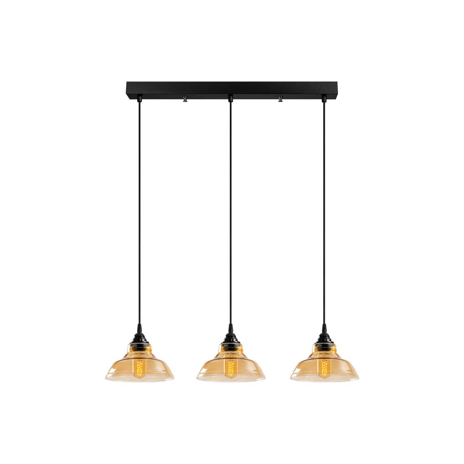 Hängelampe Dilberay 326-S 3-flammig amber/schwarz