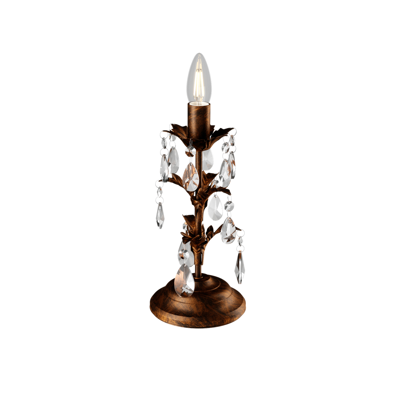 Tafellamp Teresa met kristallen, zonder kap