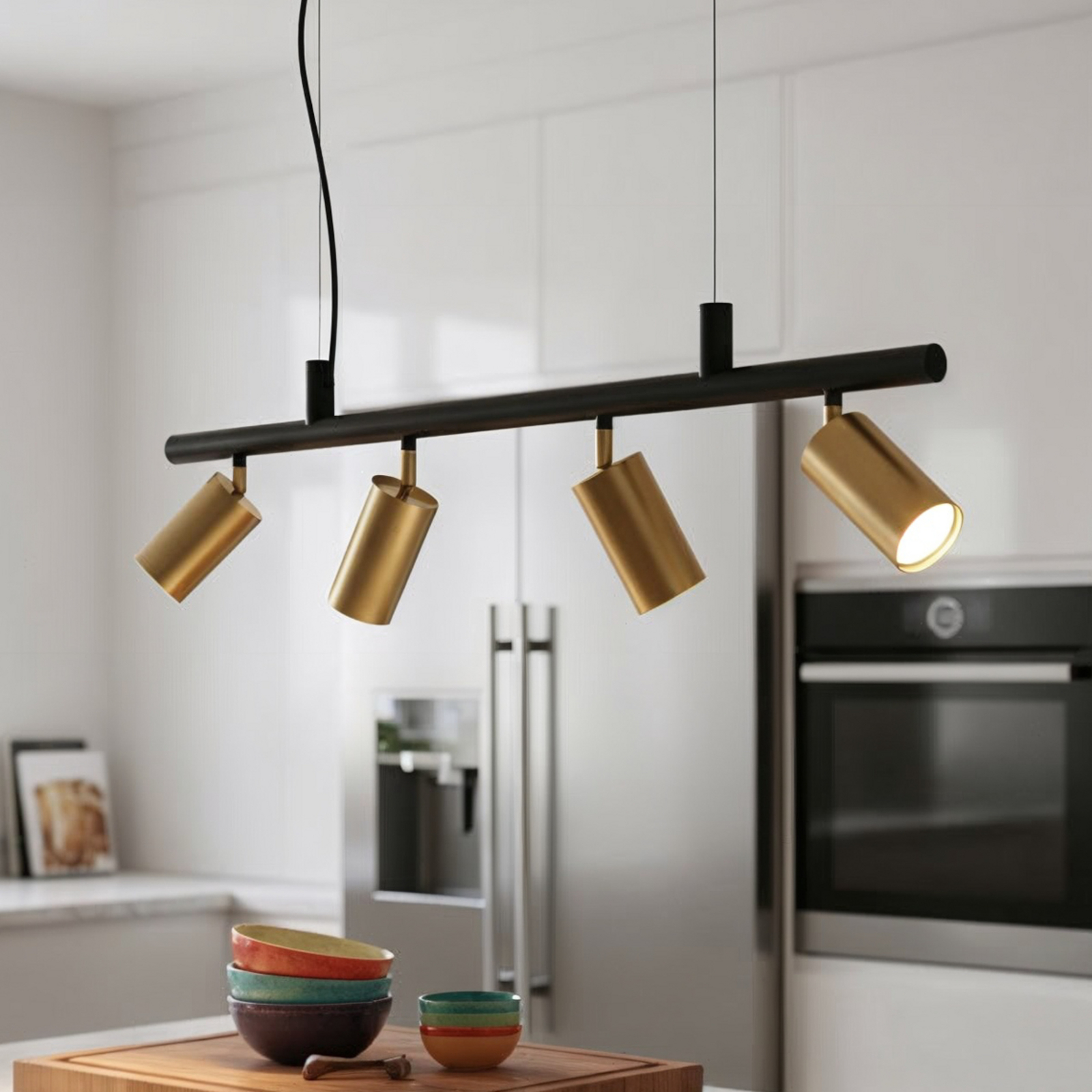 Ideal Lux függőlámpa Dynamite sárgaréz/fekete fém 4 lámpás.