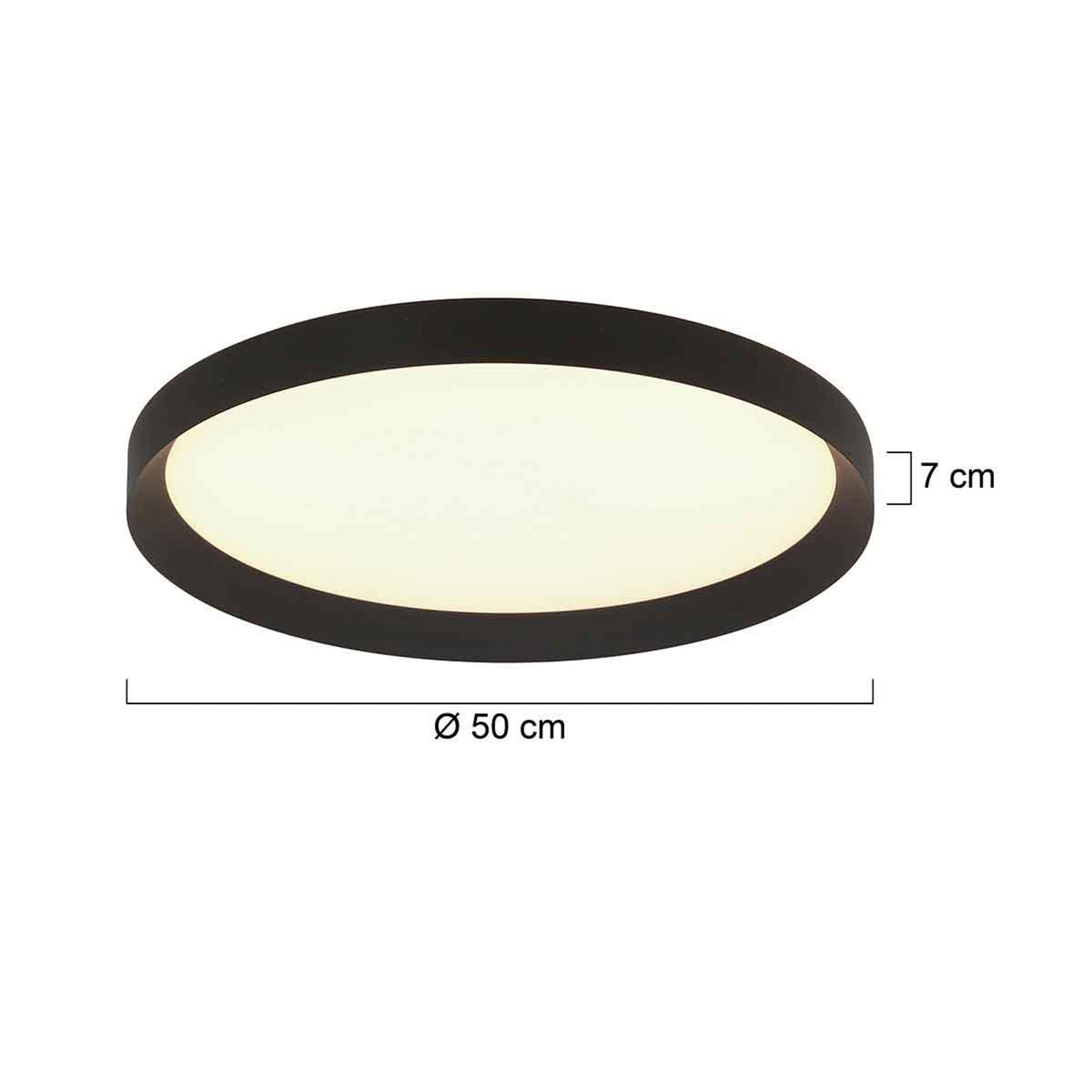 Plafonnier LED Flady, noir, Ø 50 cm, direct/indirect