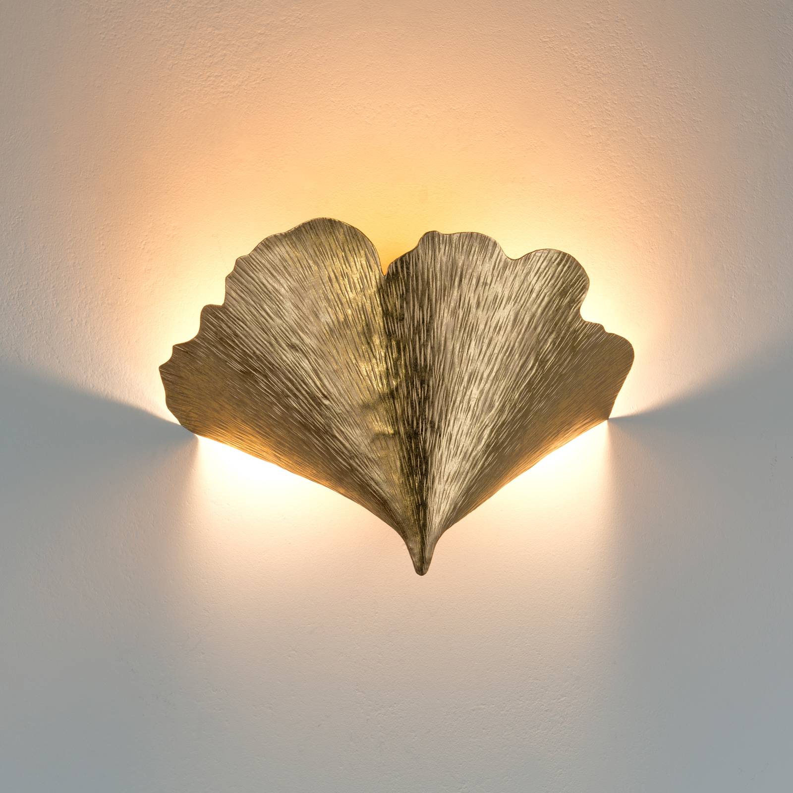 Holländer ginkgo tre fali lámpa arany színben