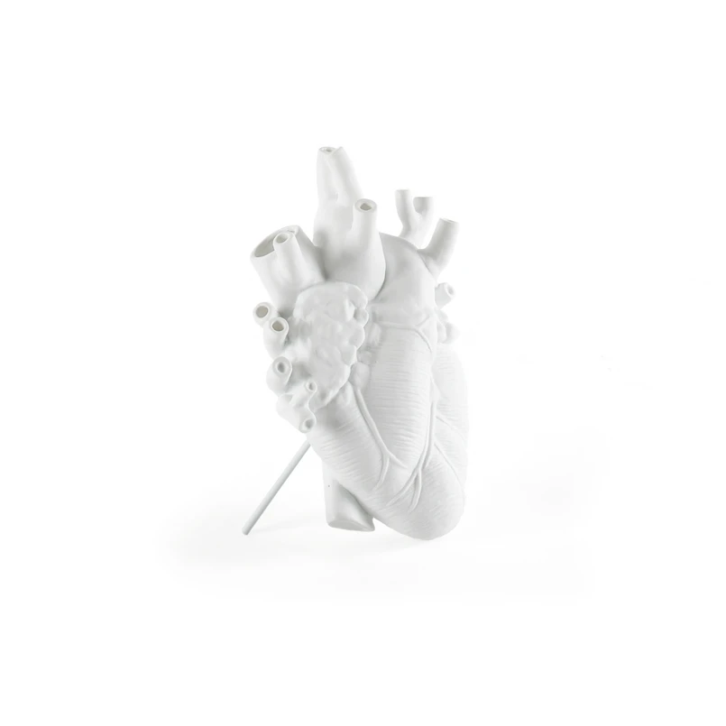 SELETTI - Love In Bloom Porcelain Heart Vase Blanc