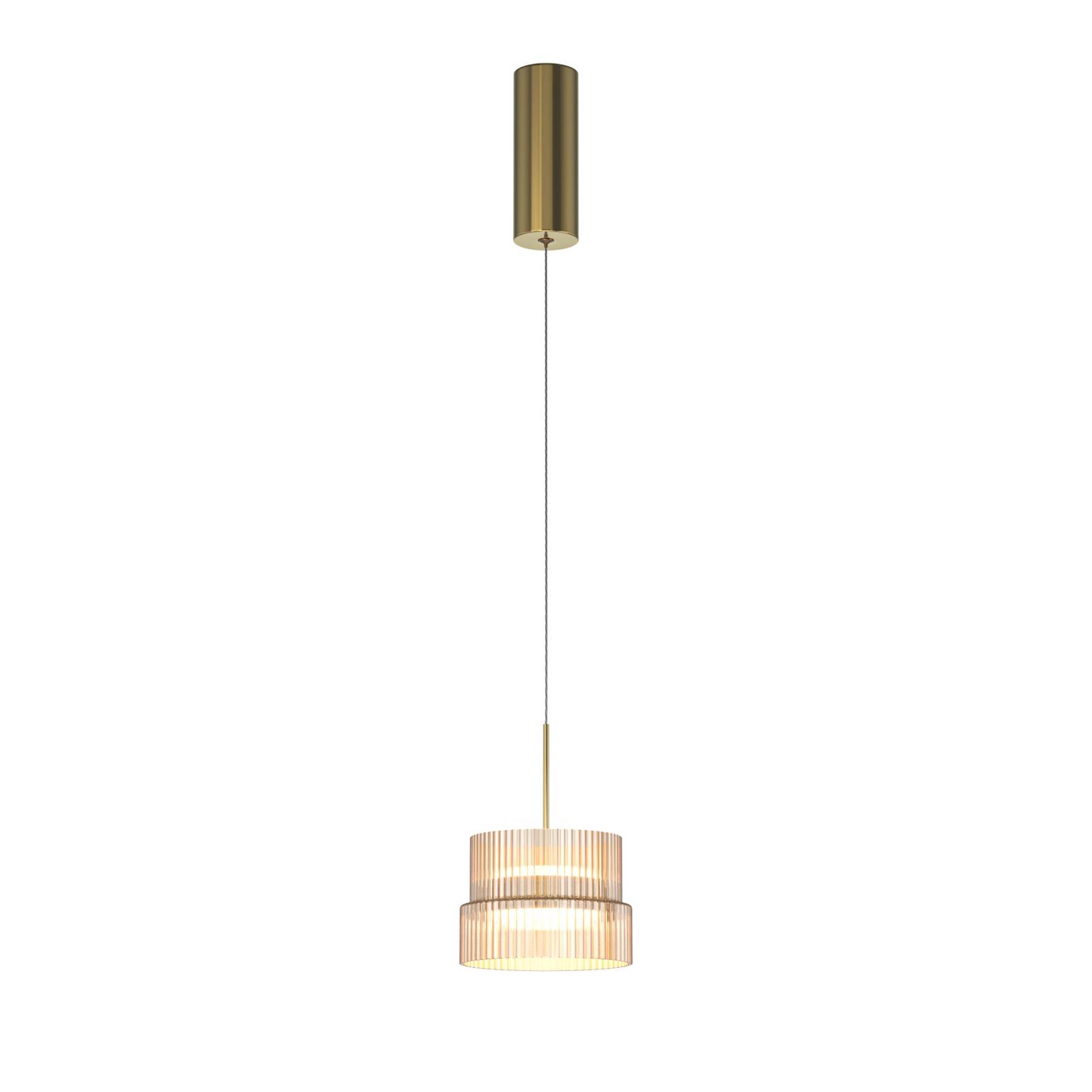 LED-Hängeleuchte SCALA, braun/bronze, Ø 15 cm, Glas, dimmbar
