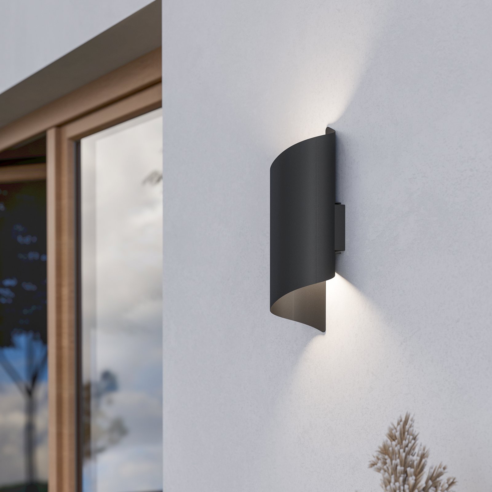 Montarello LED vanjska zidna svjetiljka, crna, visina 27 cm, metalna