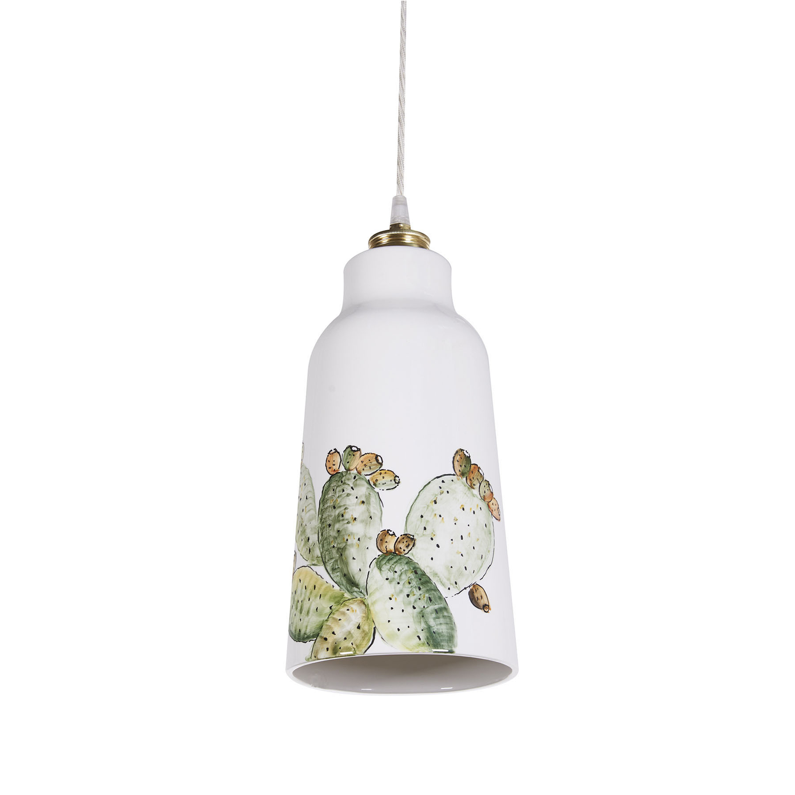 Eurokeramic S1818 ceramic pendant light, cactus pattern, for Living / Dining Room, ceramic, E27, 60 W, energy efficiency: A++, H: 35 cm