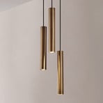 Lampada a sospensione Lindby Joffrey, Ø 24 cm, ottone, a 3 luci, GU10