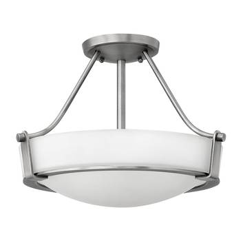 Hathaway semi-flush ceiling light, nickel