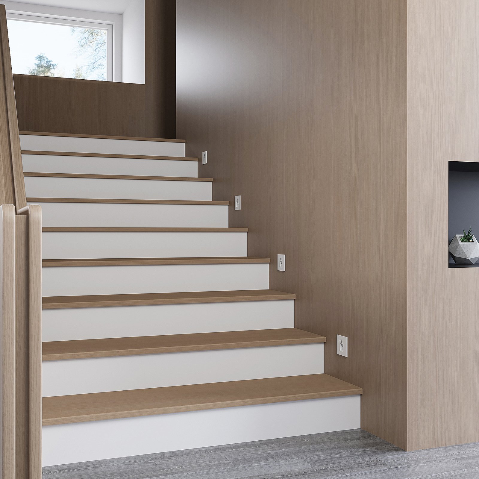 Neru Square LED Built-in Wall Lamp w/Sensor White - Arcchio