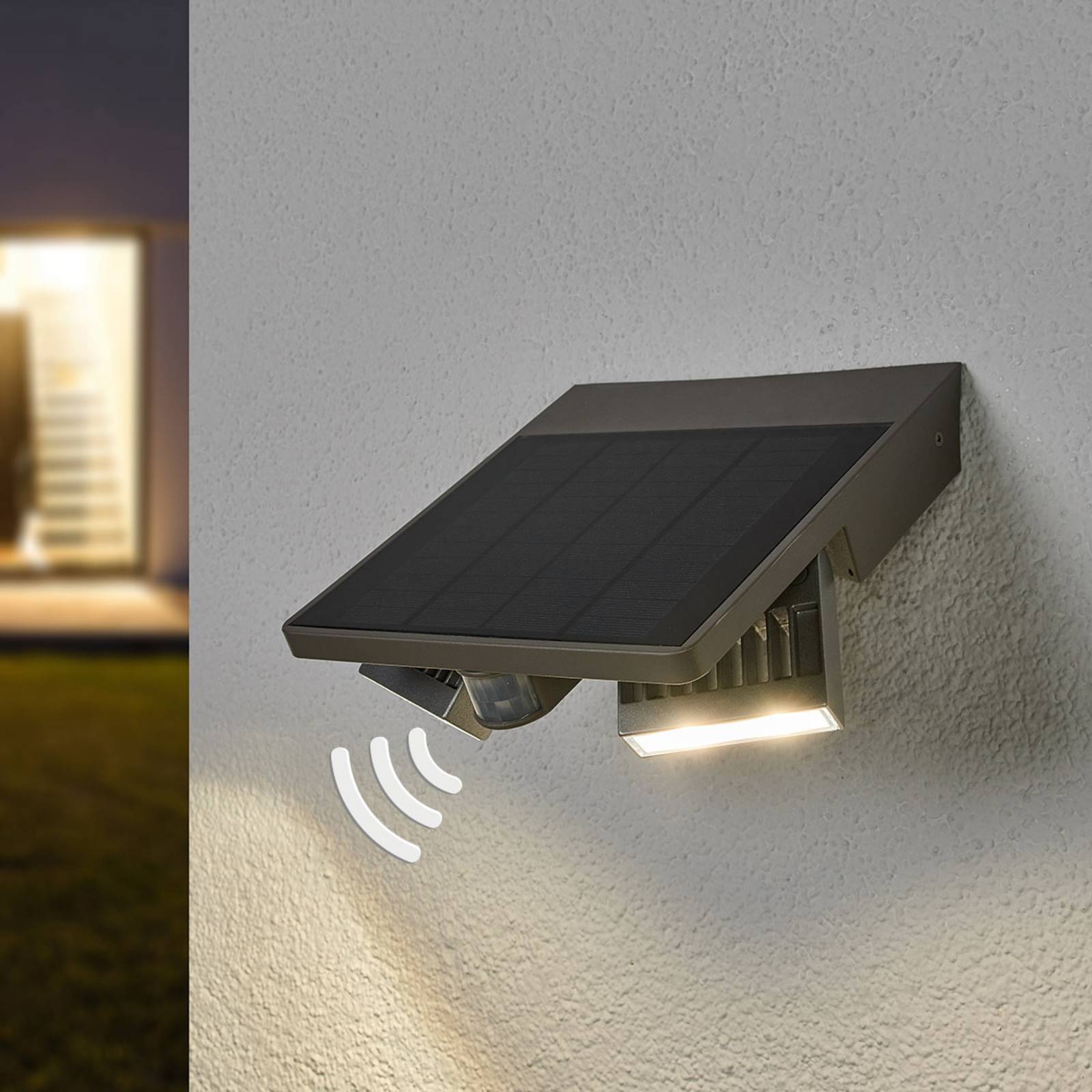 LED-Außenwandleuchte Ghost Solar, Bewegungssensor