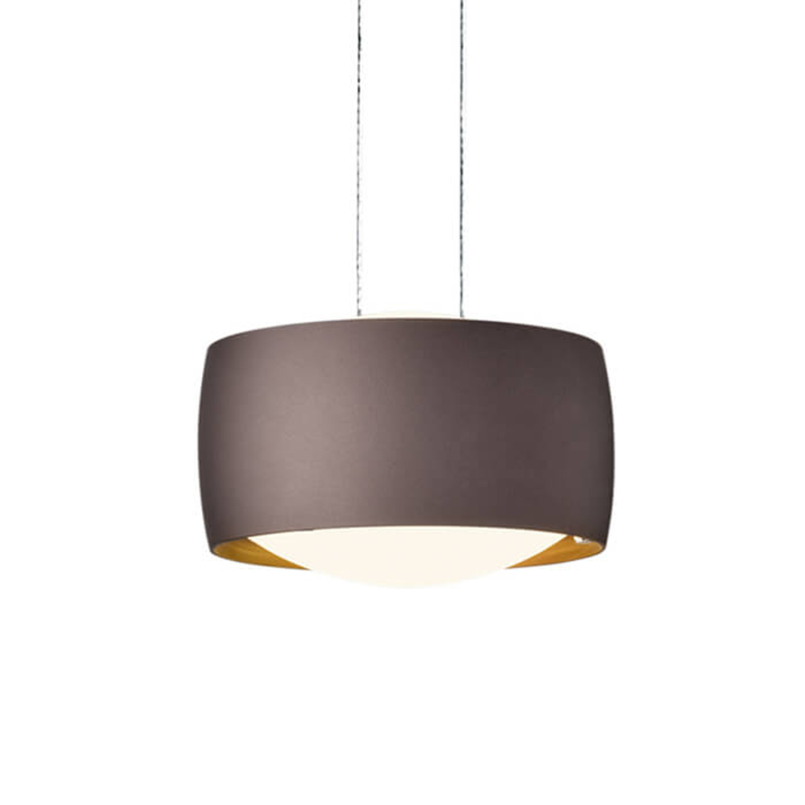 Oligo Height-adjustable LED hanging light Grace in brown, for Living / Dining Room, aluminium, glass, 18 W, energy efficiency: A+, H: 8 cm