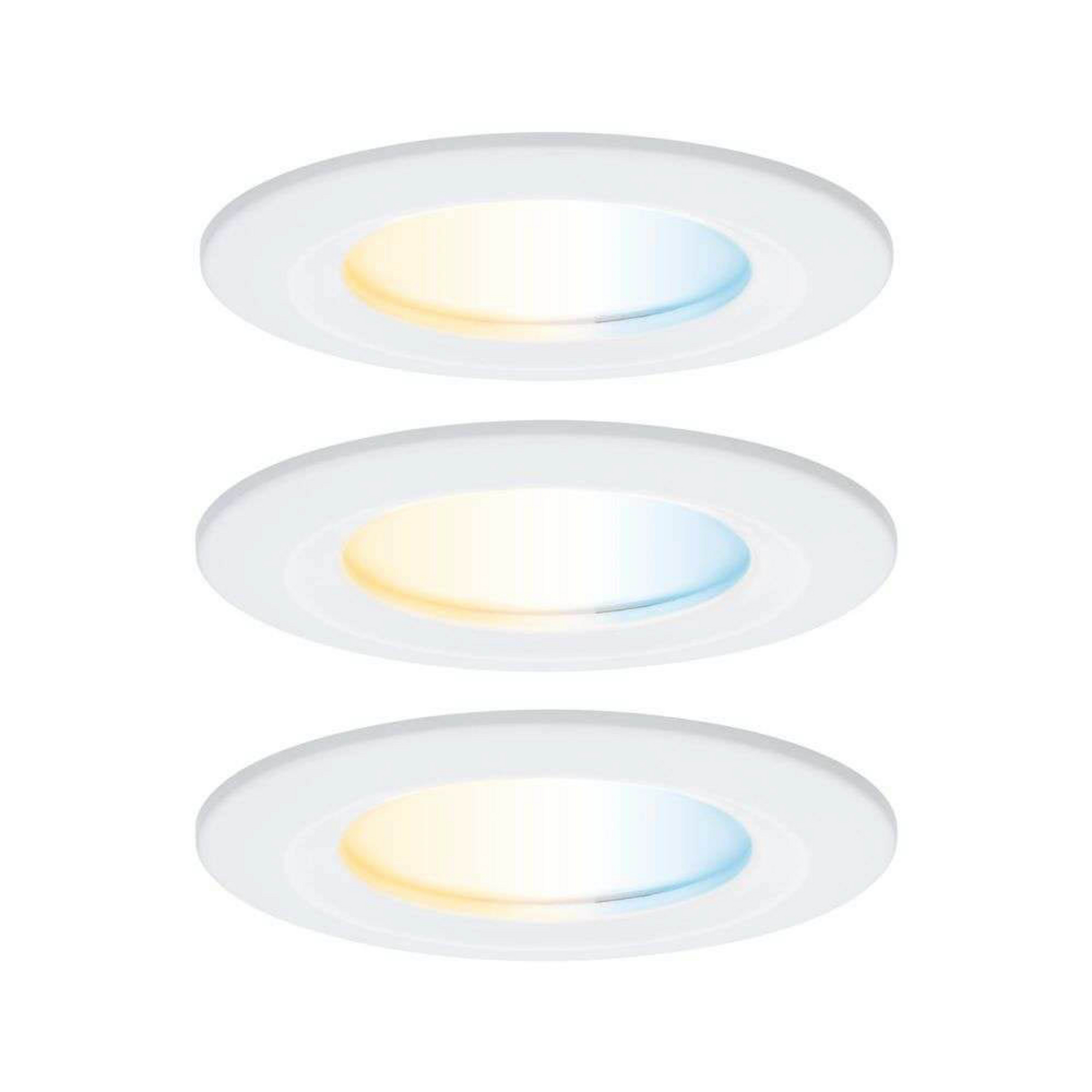 Nova Coin Smart vstavaná lampa, biela, Ø 7,8 cm, CCT, 3 ks – Paulmann