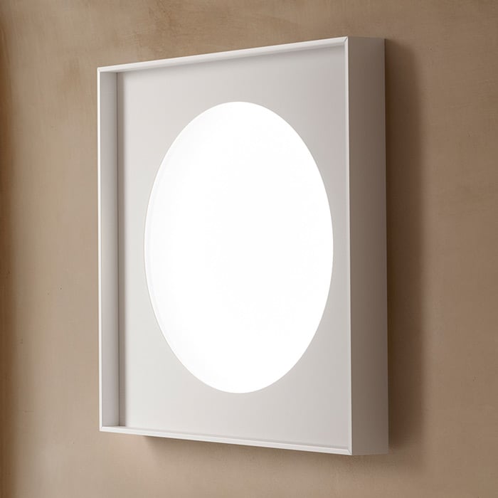 Luceplan Cassette Aplique de pared LED Phase Cut 90x90cm