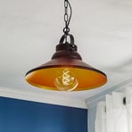 Lampa wisząca Taft z kloszem w kolorze czarnym i złotym