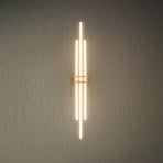 Tinka LED ceiling lamp, wood colour/black, length 98 cm