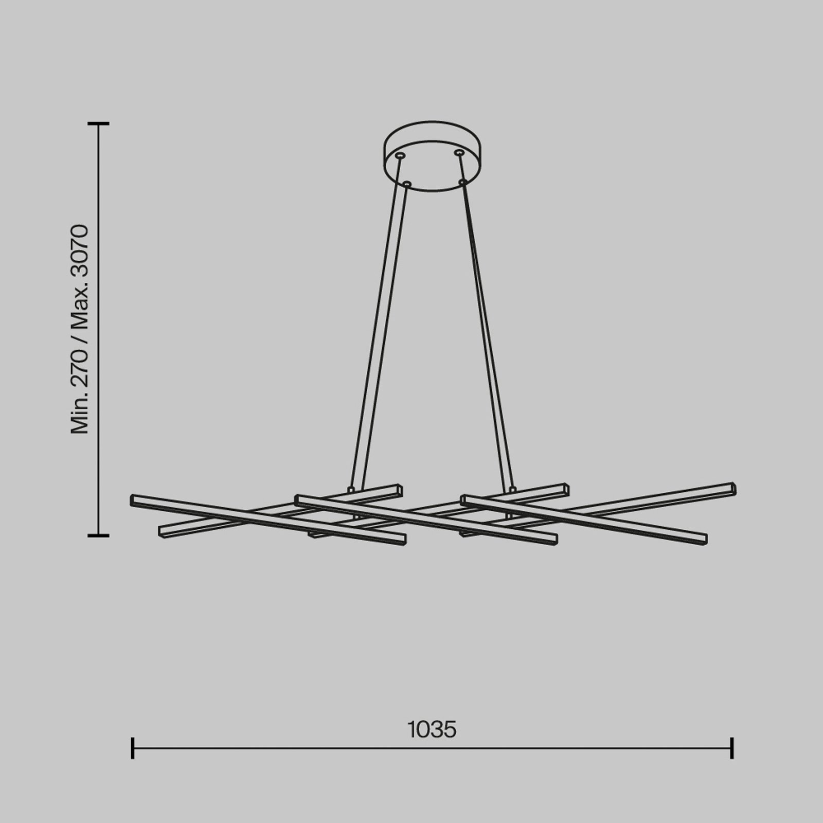 Maytoni LED висящо осветление Halo, цвят месинг, дължина 103,5 cm