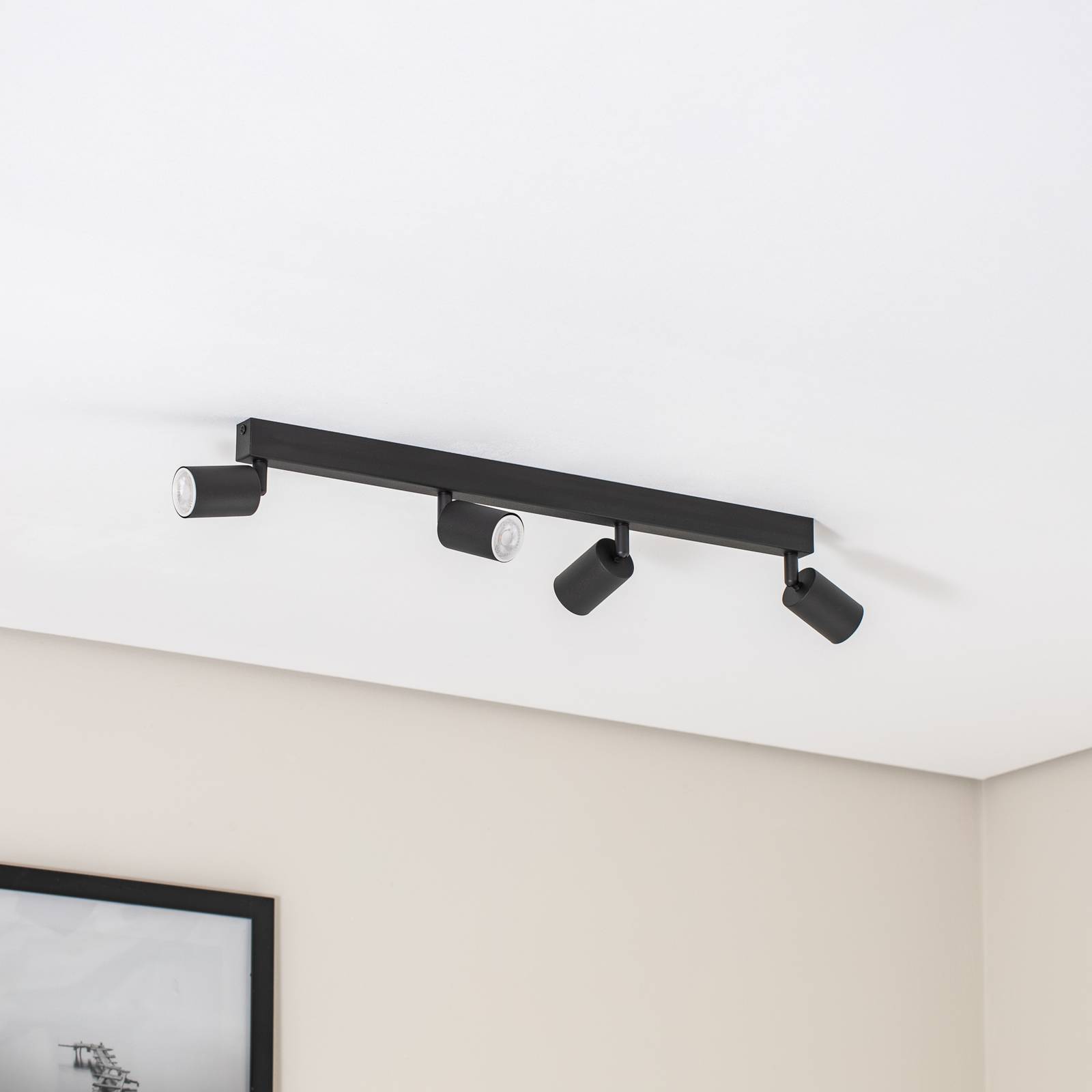 Deckenstrahler Top, schwarz, 83 cm, 6-flg., Metall, GU10 günstig online kaufen