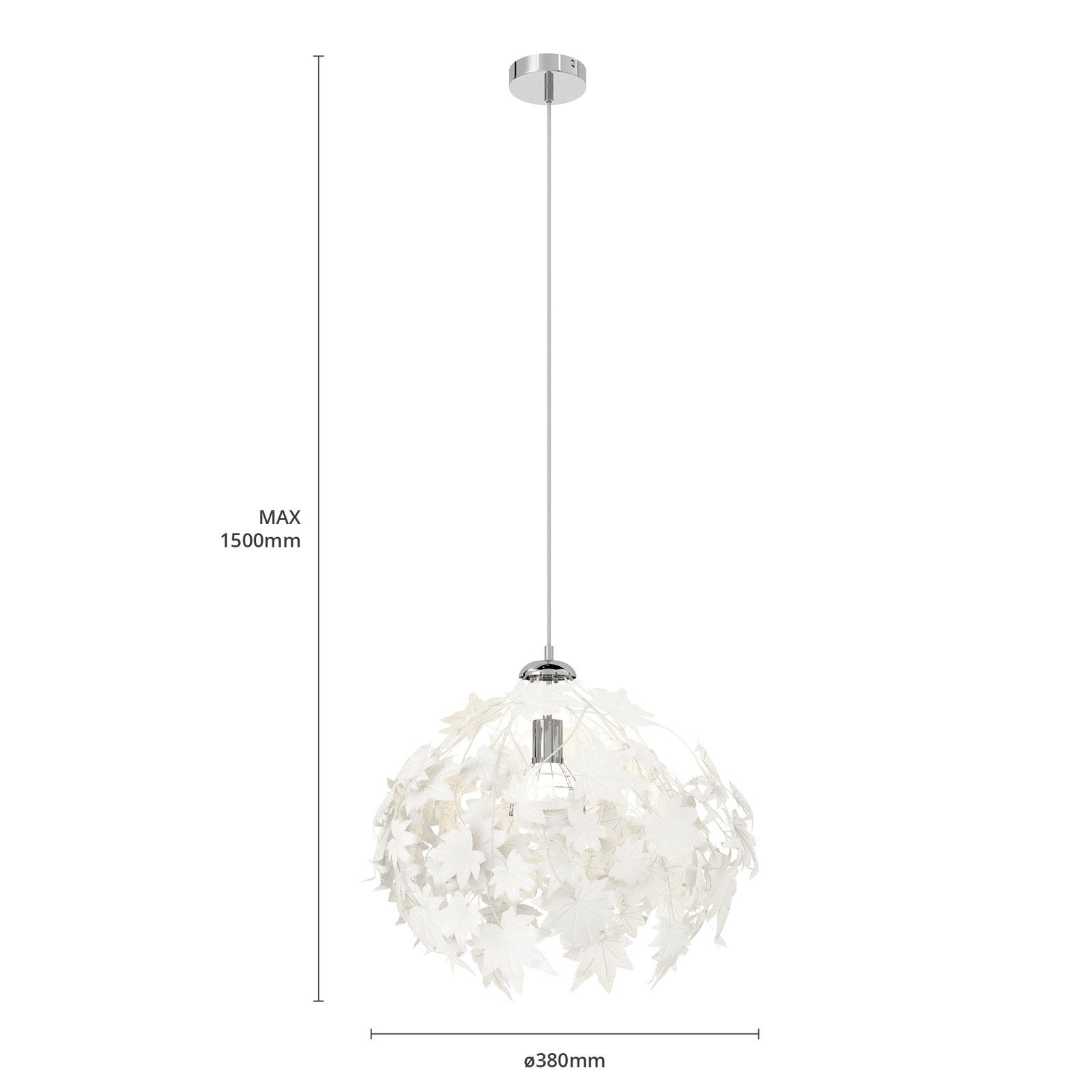 Maple Pendelleuchte Ø38 White/Chrome - Lindby