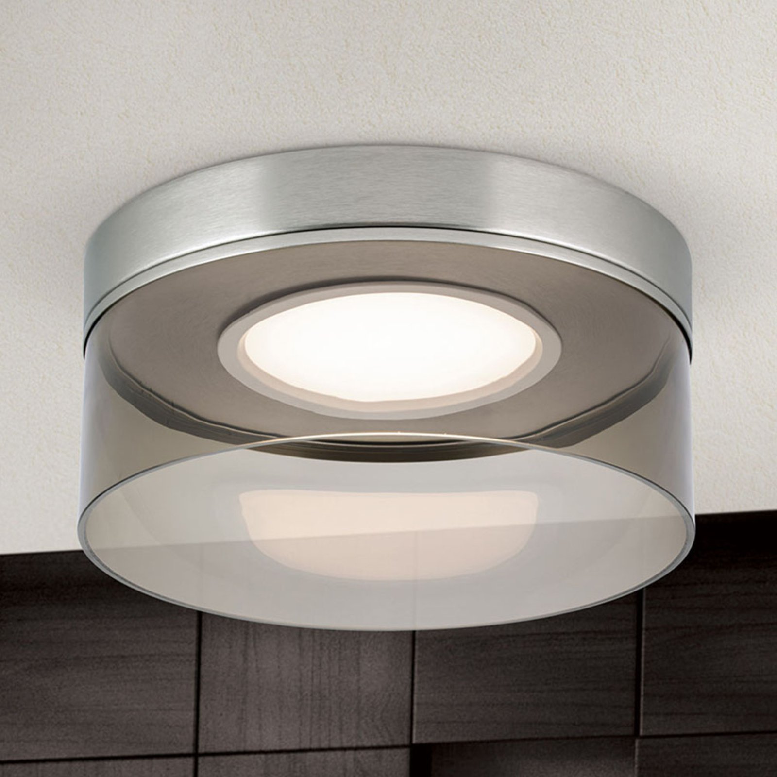 LED ceiling light Francis nickel matt