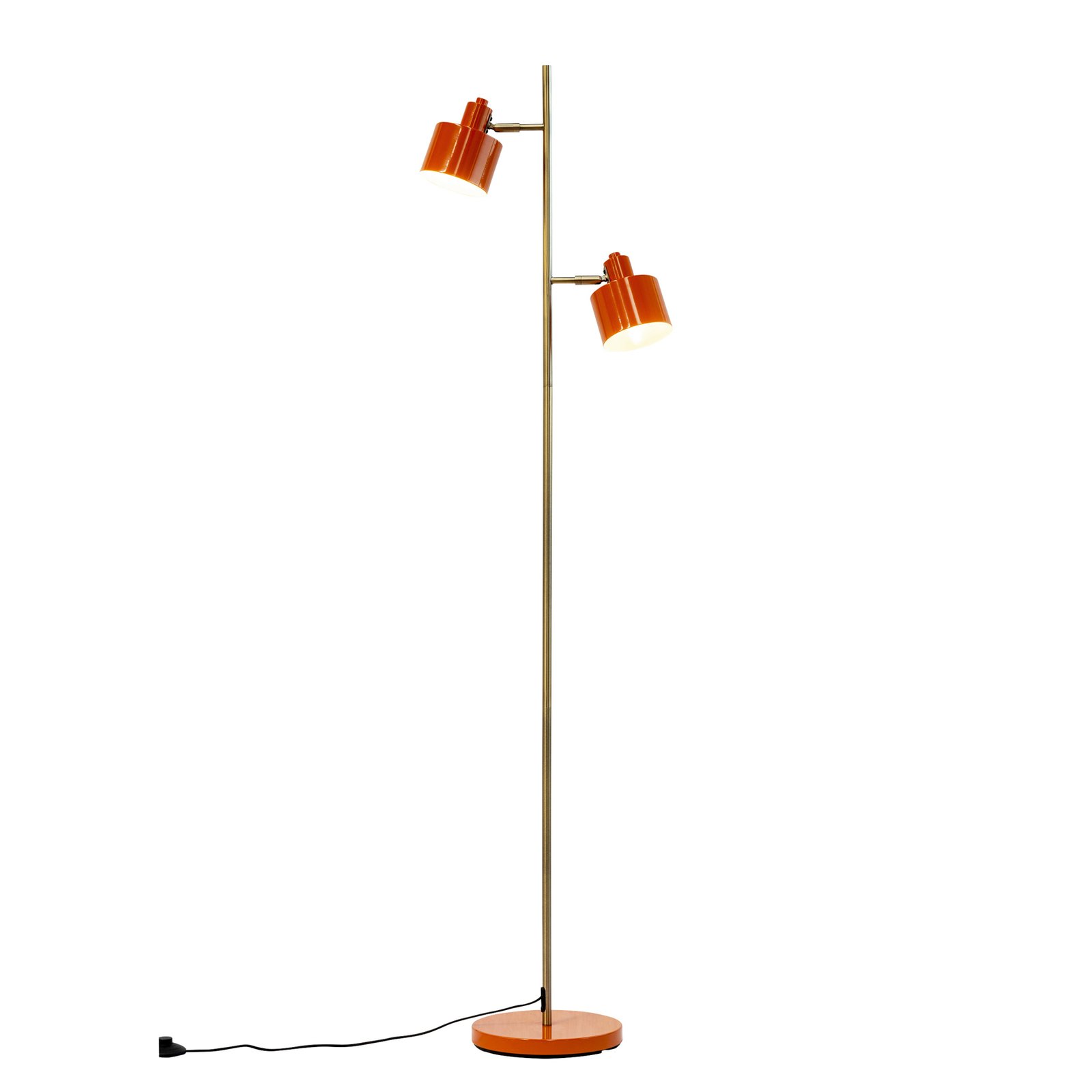 Dyberg Larsen Ocean floor lamp 2-bulb orange/brass