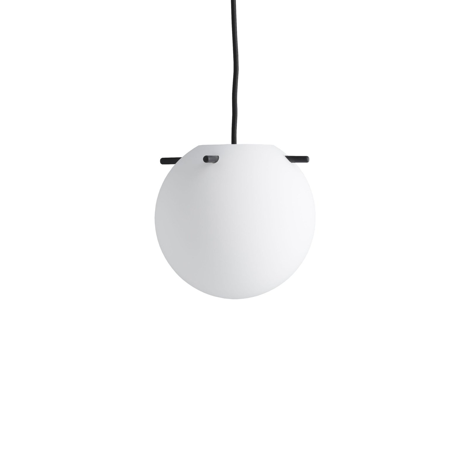 FRANDSEN lampada a sospensione Koi, vetro, bianco/nero, Ø 19 cm