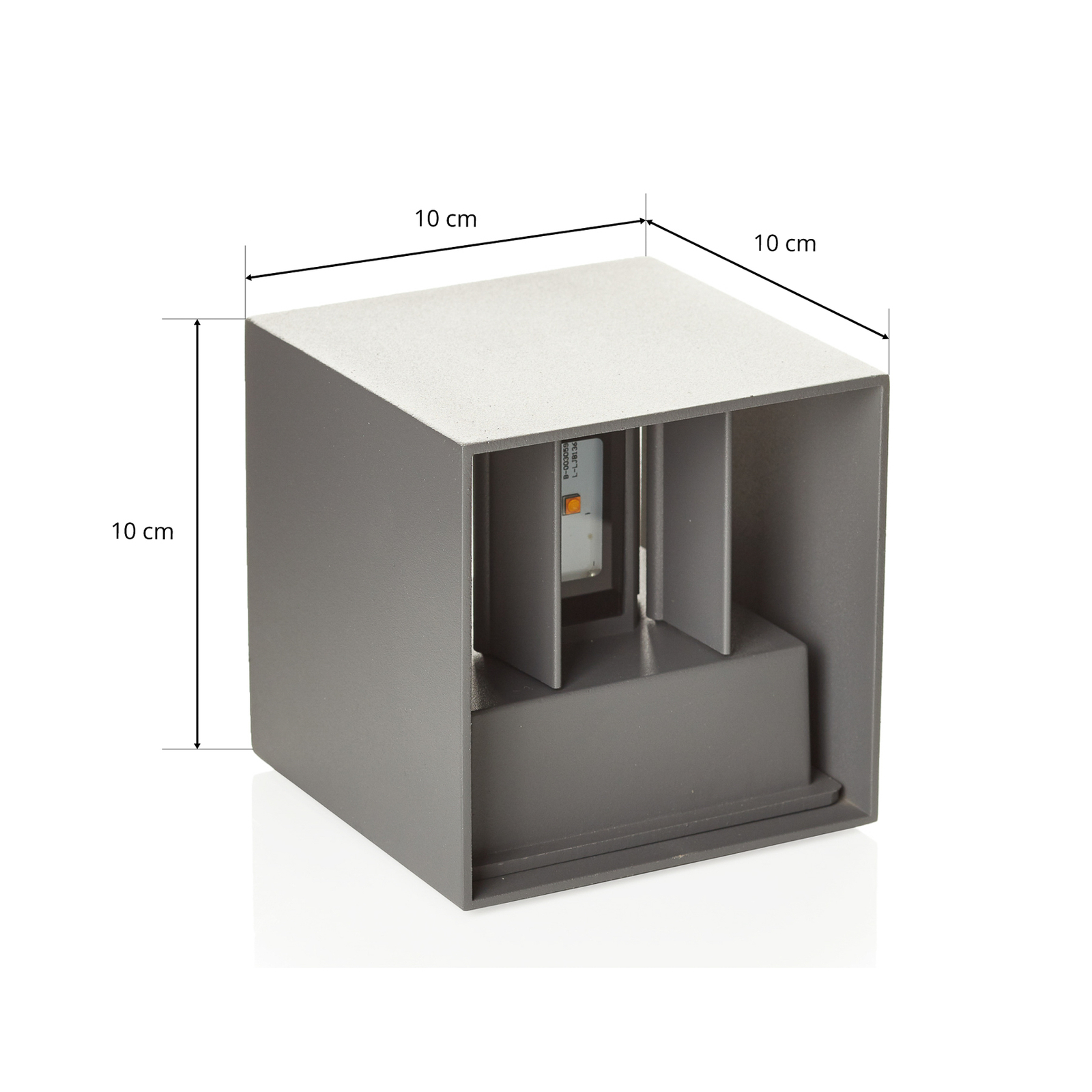 LED-Außenwandleuchte Cube, anthrazit, Metall, 10 cm, up/down