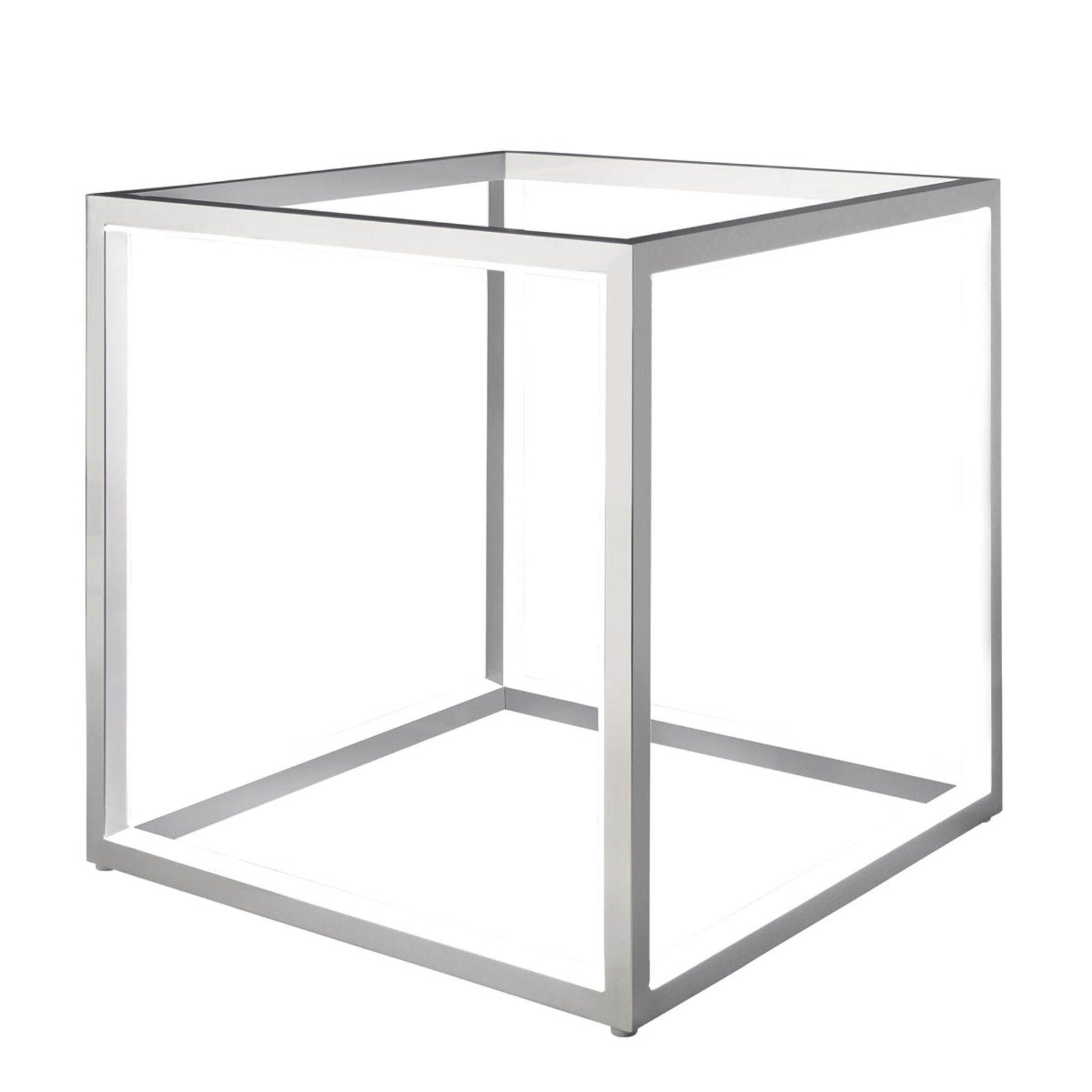 Sompex Delux cube-shaped LED table lamp, alu, 30 cm, for Living / Dining Room, aluminium, acrylic, 10 W, energy efficiency: A+, L: 30 cm, W: 30 cm, H: 30 cm
