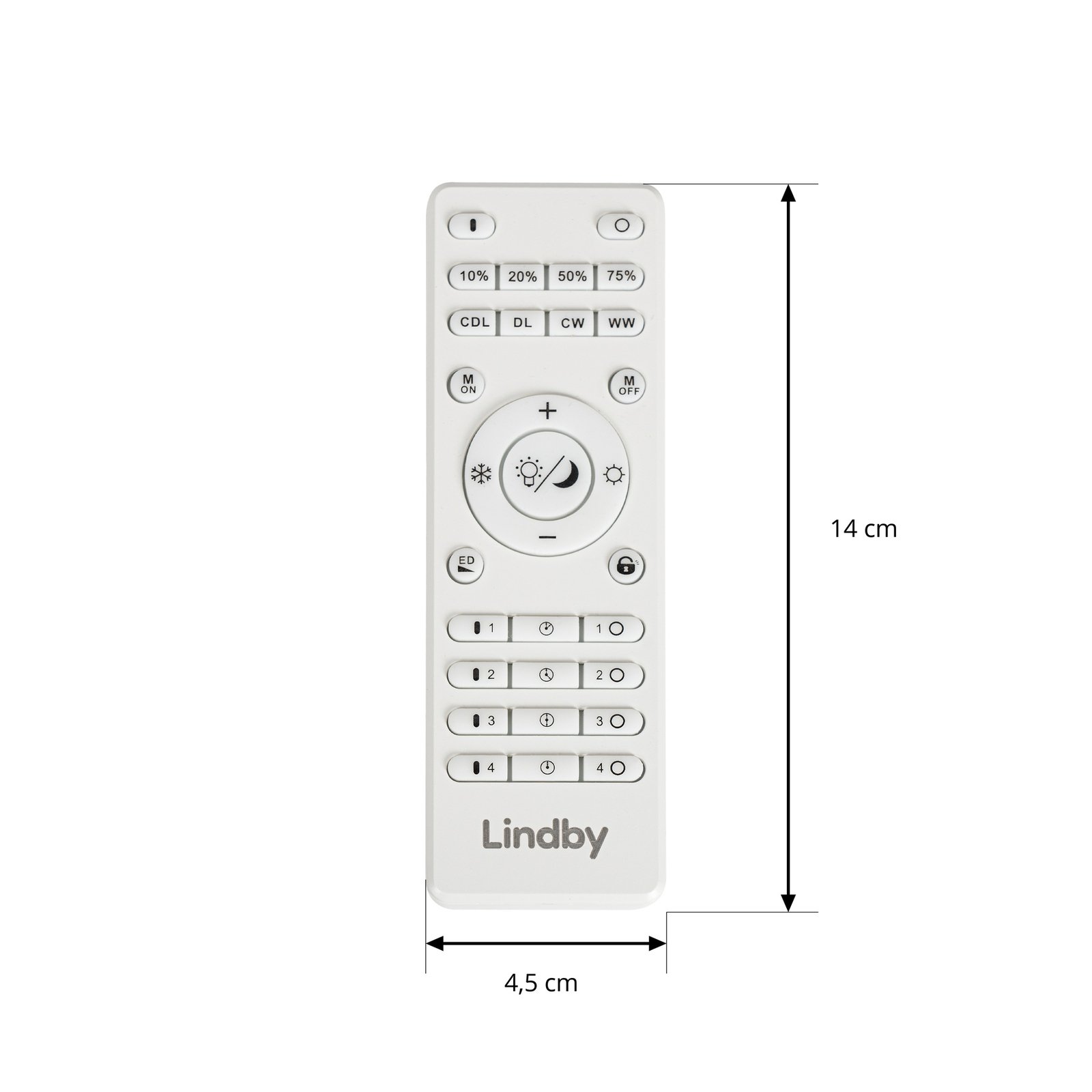 Télécommande Lindby Lumaro, blanc, longueur 14 cm