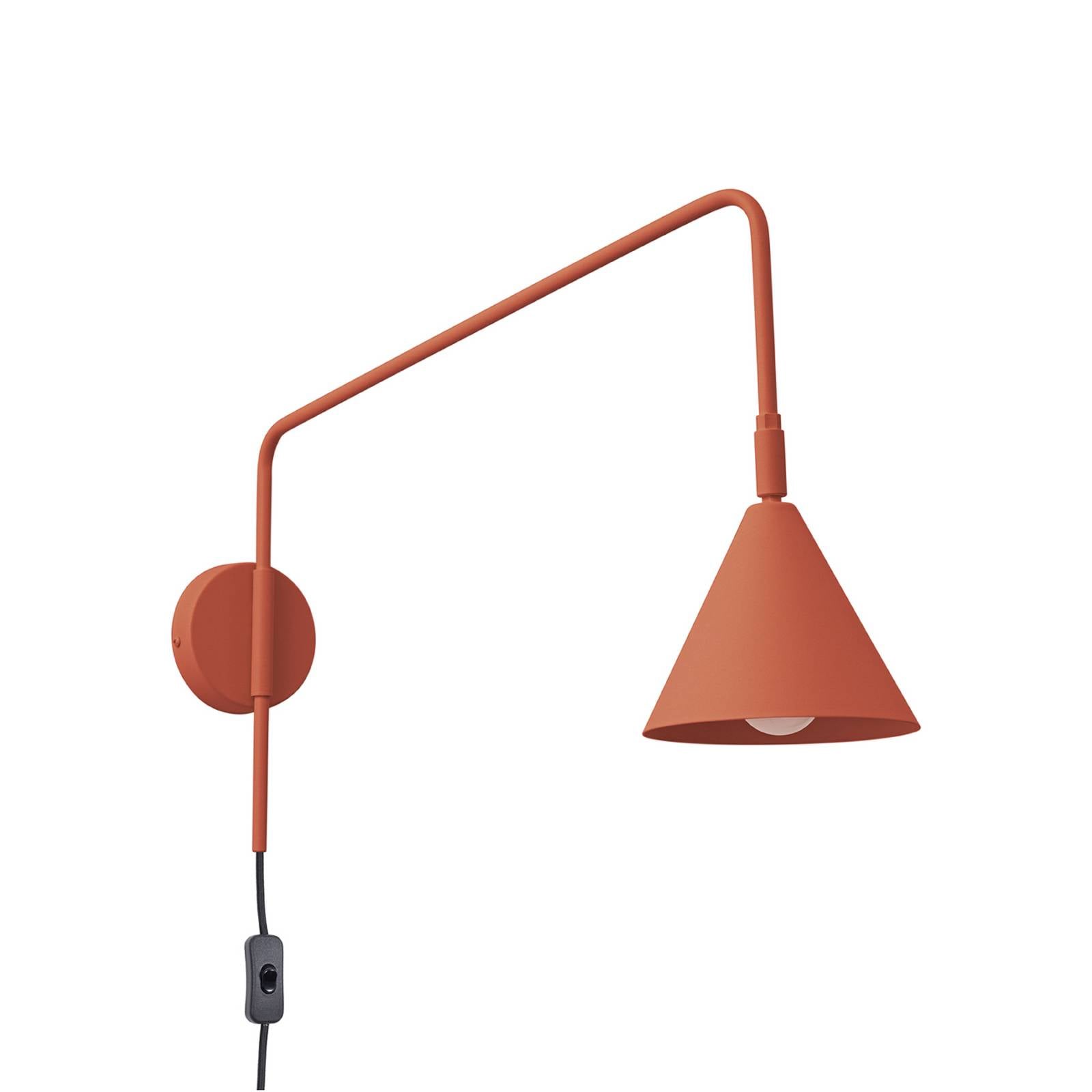 Wandleuchte LYS, ocker, Ø 14 cm, Metall, Stecker, E14
