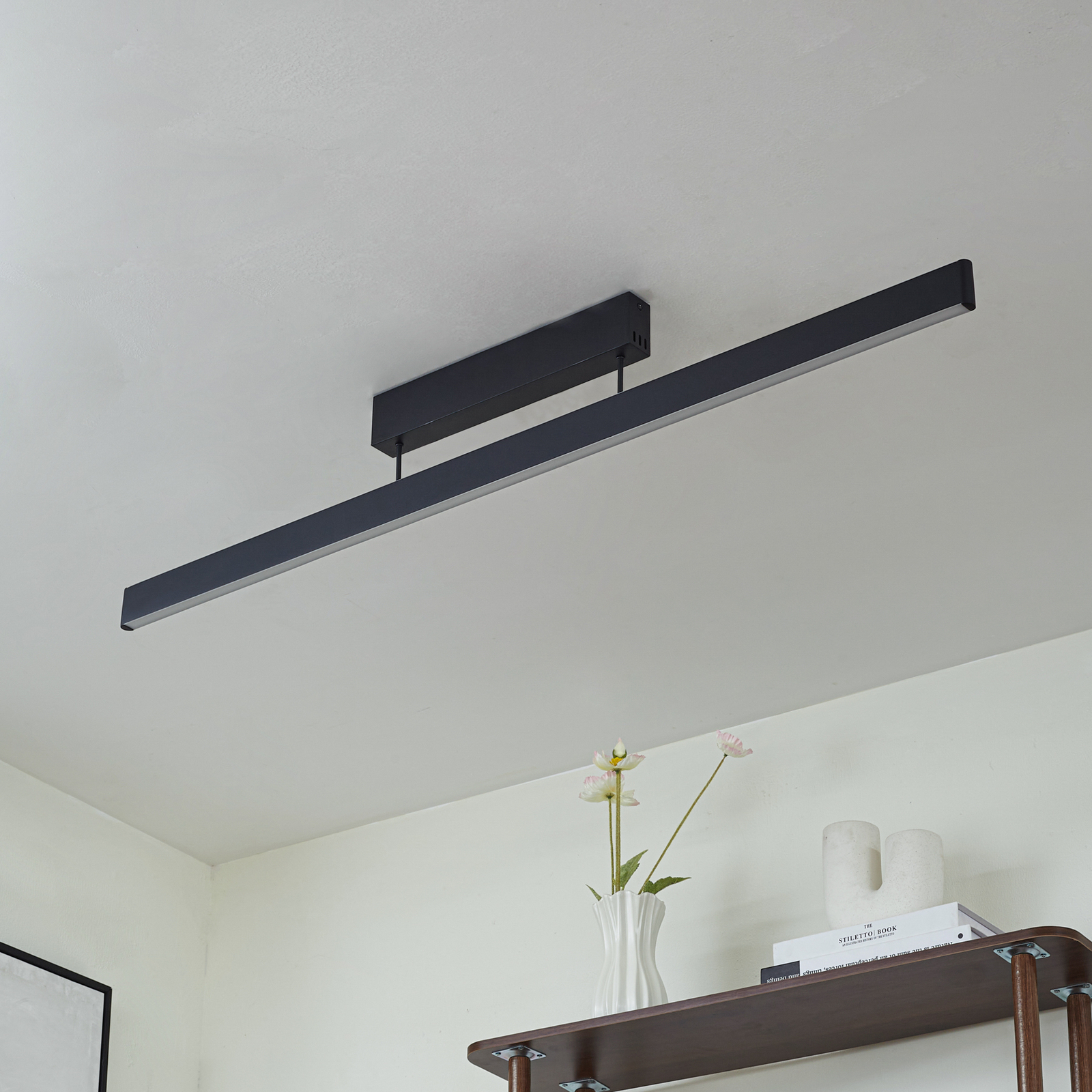 Lucande Candeeiro de teto LED inteligente Mylosh, preto, CCT, Tuya