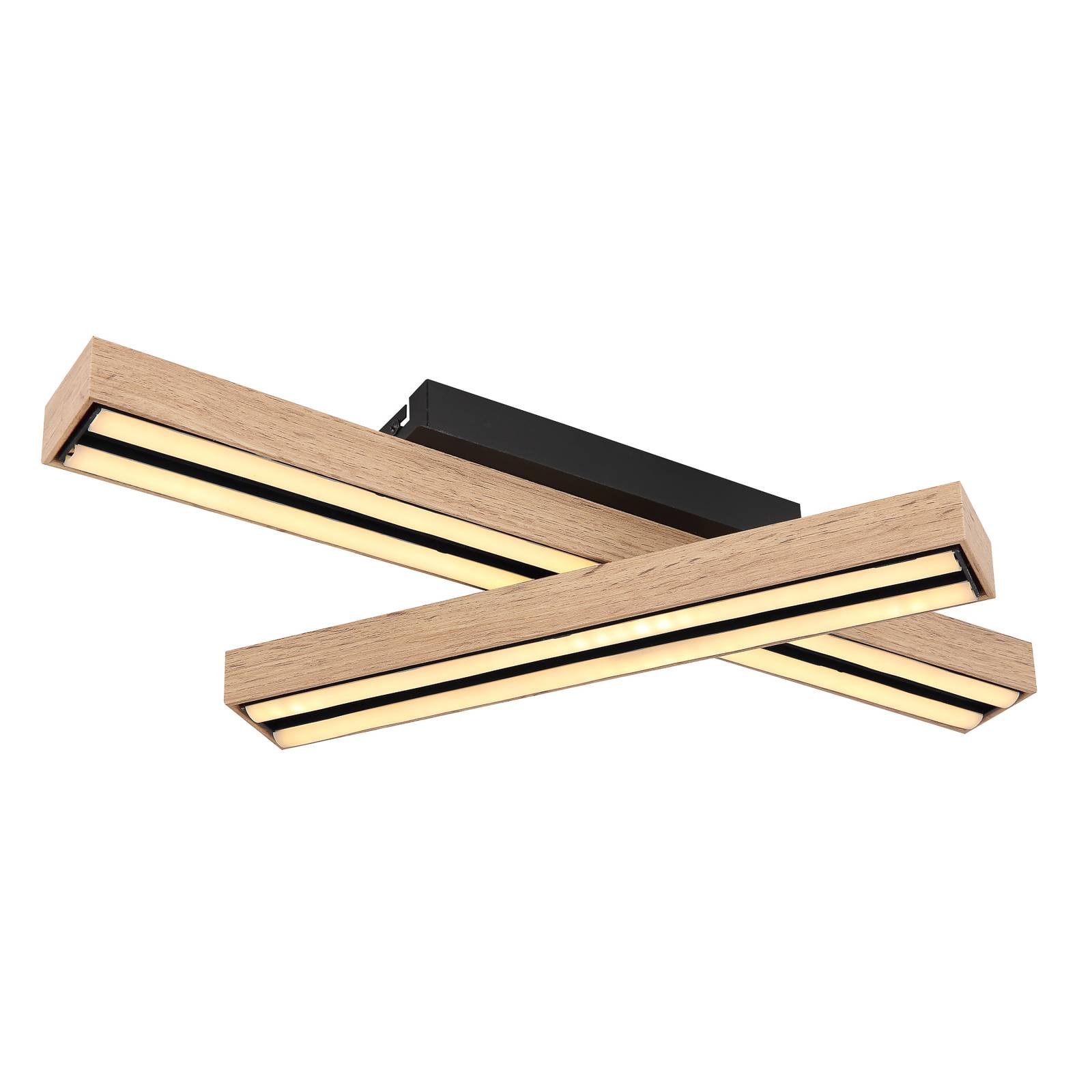 Plafonnier LED Doro en aspect bois pivotant