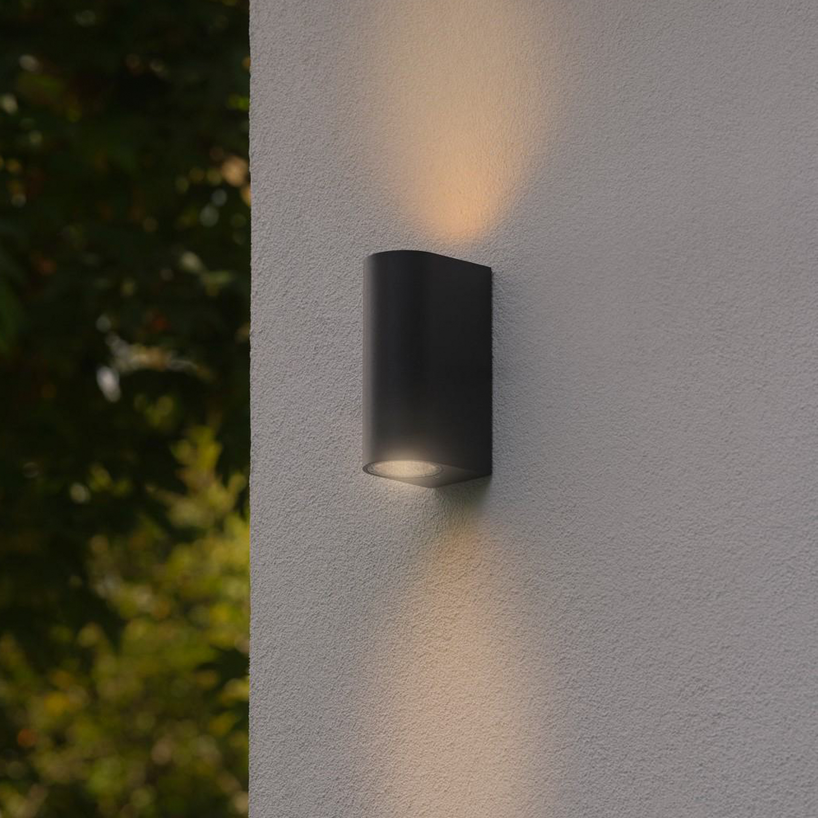 Außenwandleuchte Dion Double, schwarz, GU10, Aluminium, IP44