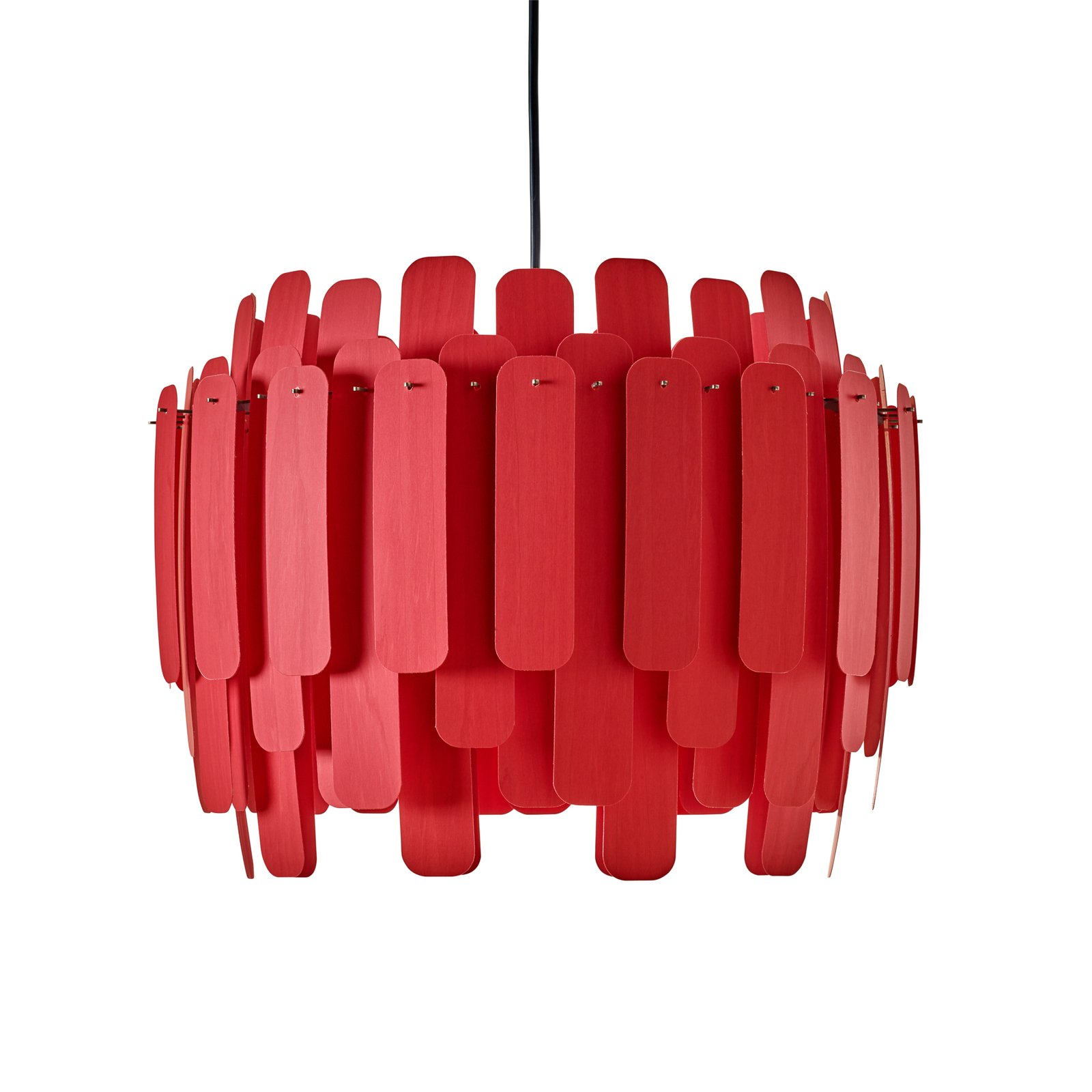 LZF Maruja drevená závesná lampa, červená