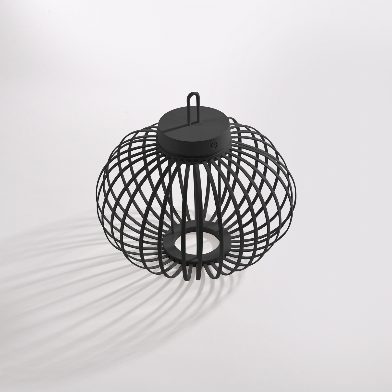 JUST LIGHT. Akuba lámpara de mesa LED recargable negro 33 cm de bambú