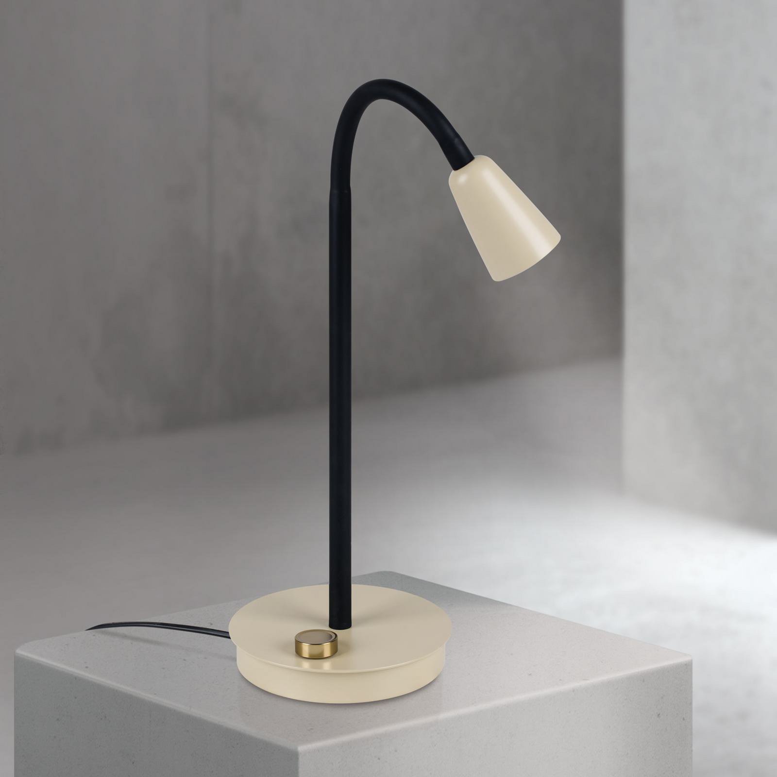Lampada da tavolo Dotty, kaki, altezza 45 cm, base, dimmerabile, GU10