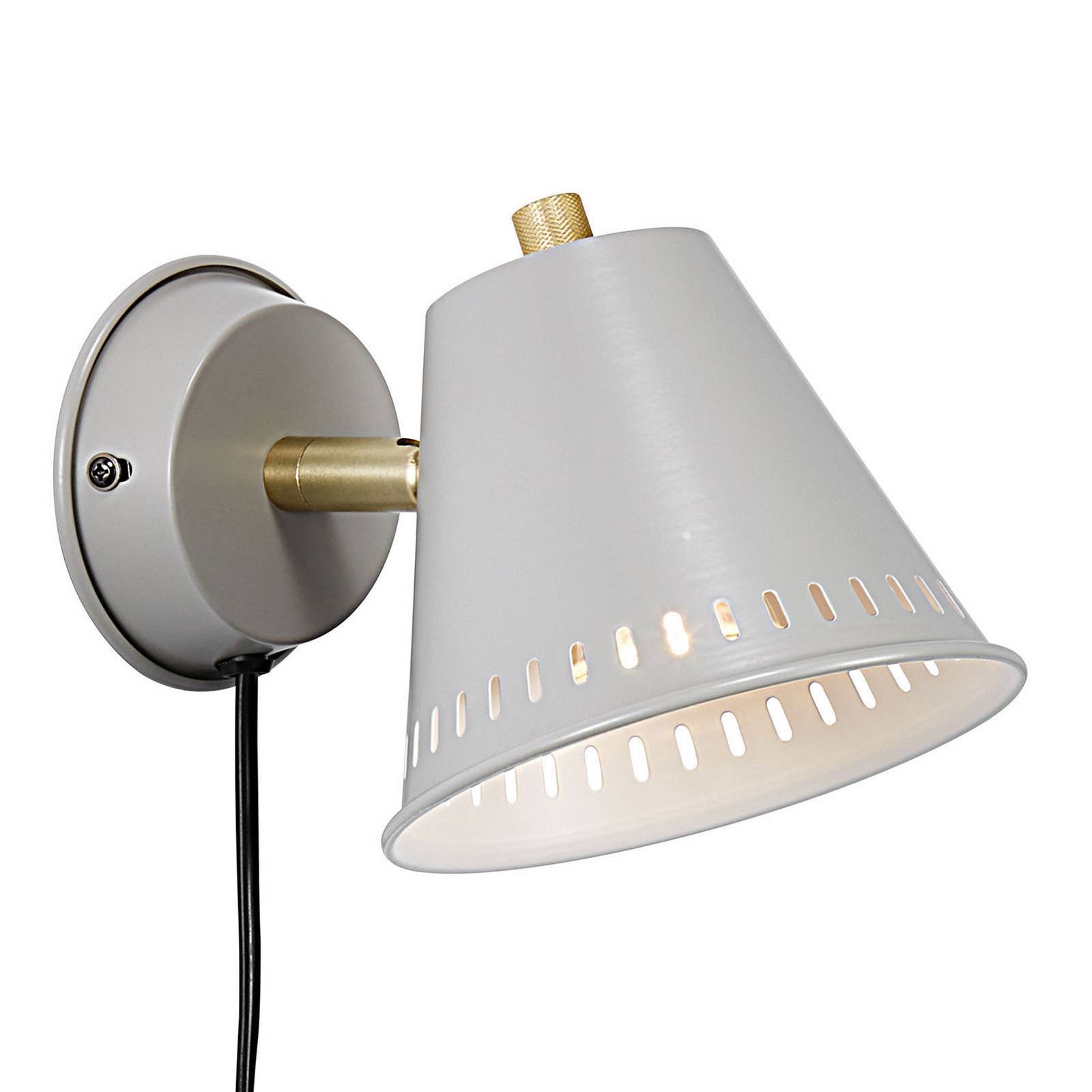 Nordlux Pine wall light with a plug, grey, for Living / Dining Room, metal, GU10, 15 W, L: 13.5 cm, W: 13.5 cm, H: 19.5 cm