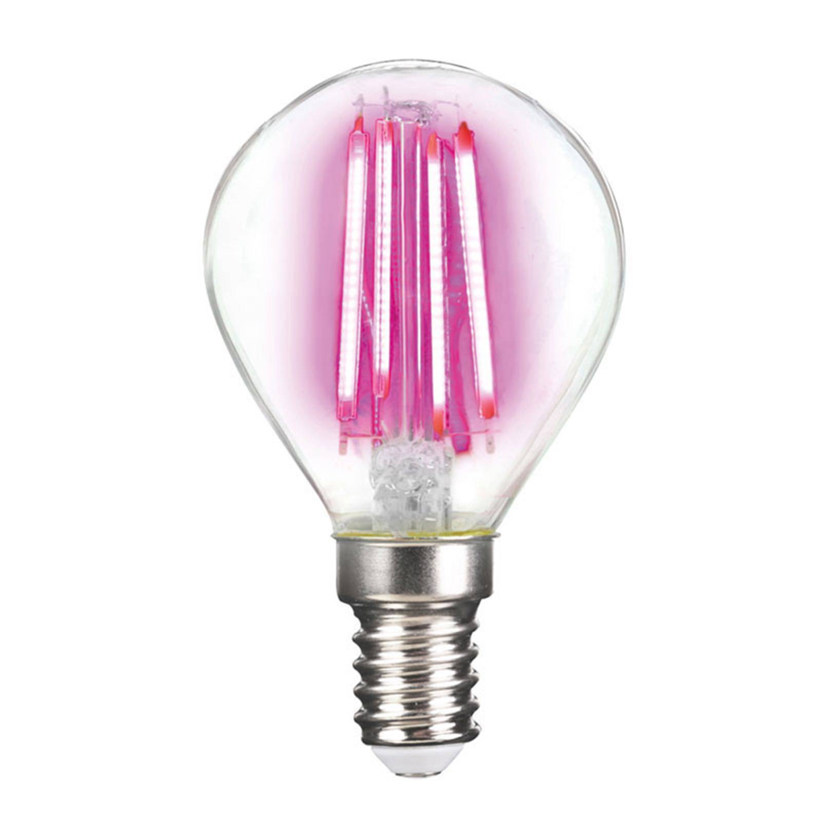 LED žiarovka E14 4 W filament, ružová
