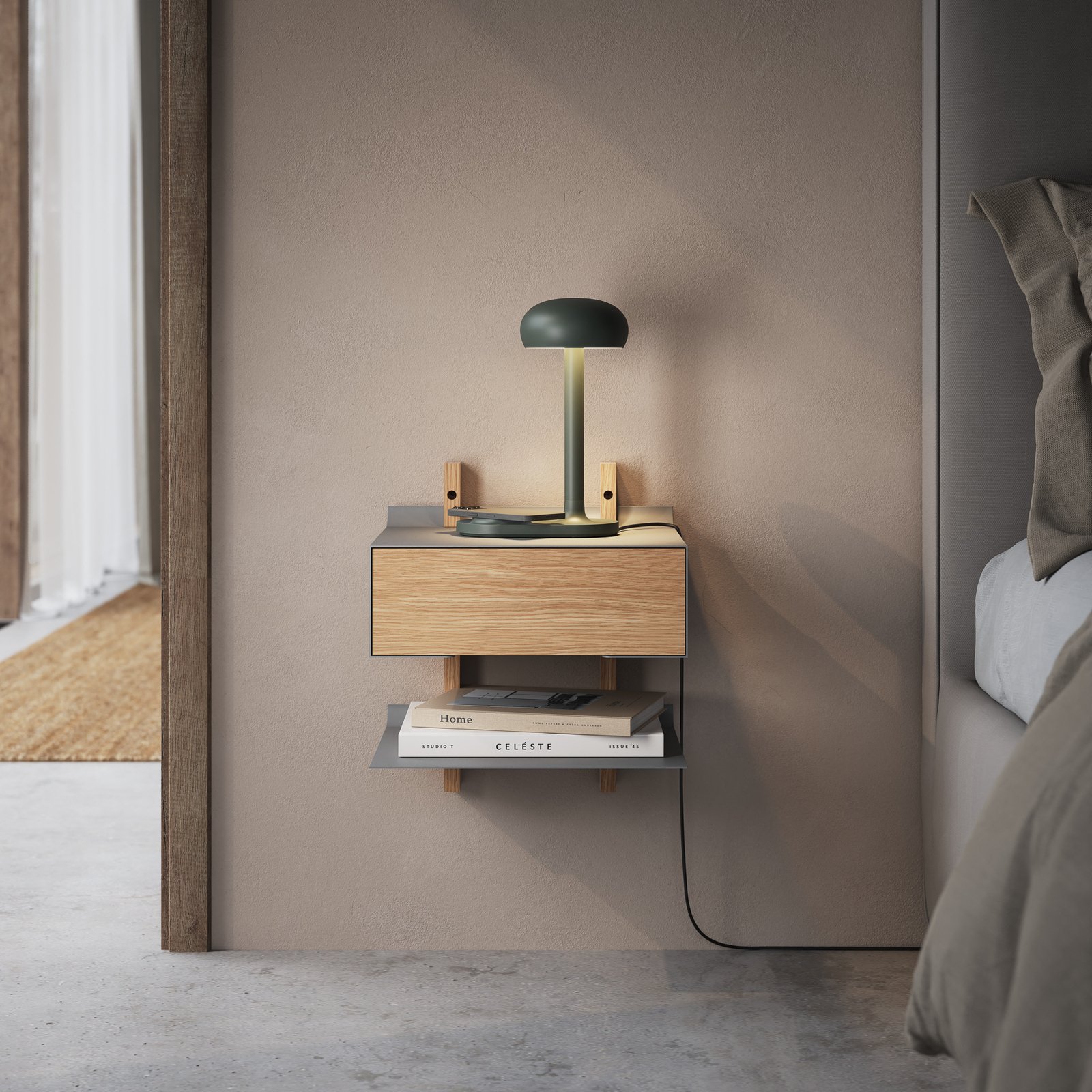 Emendo Tischleuchte w/Qi Wireless Charging Emerald - Eva Solo