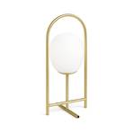 Drop table lamp, frosted glass, gold frame