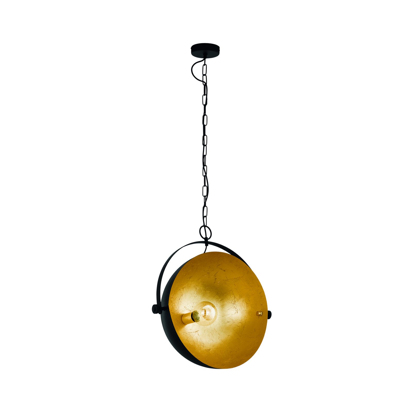 Covaleda hanging light in steel, black/gold