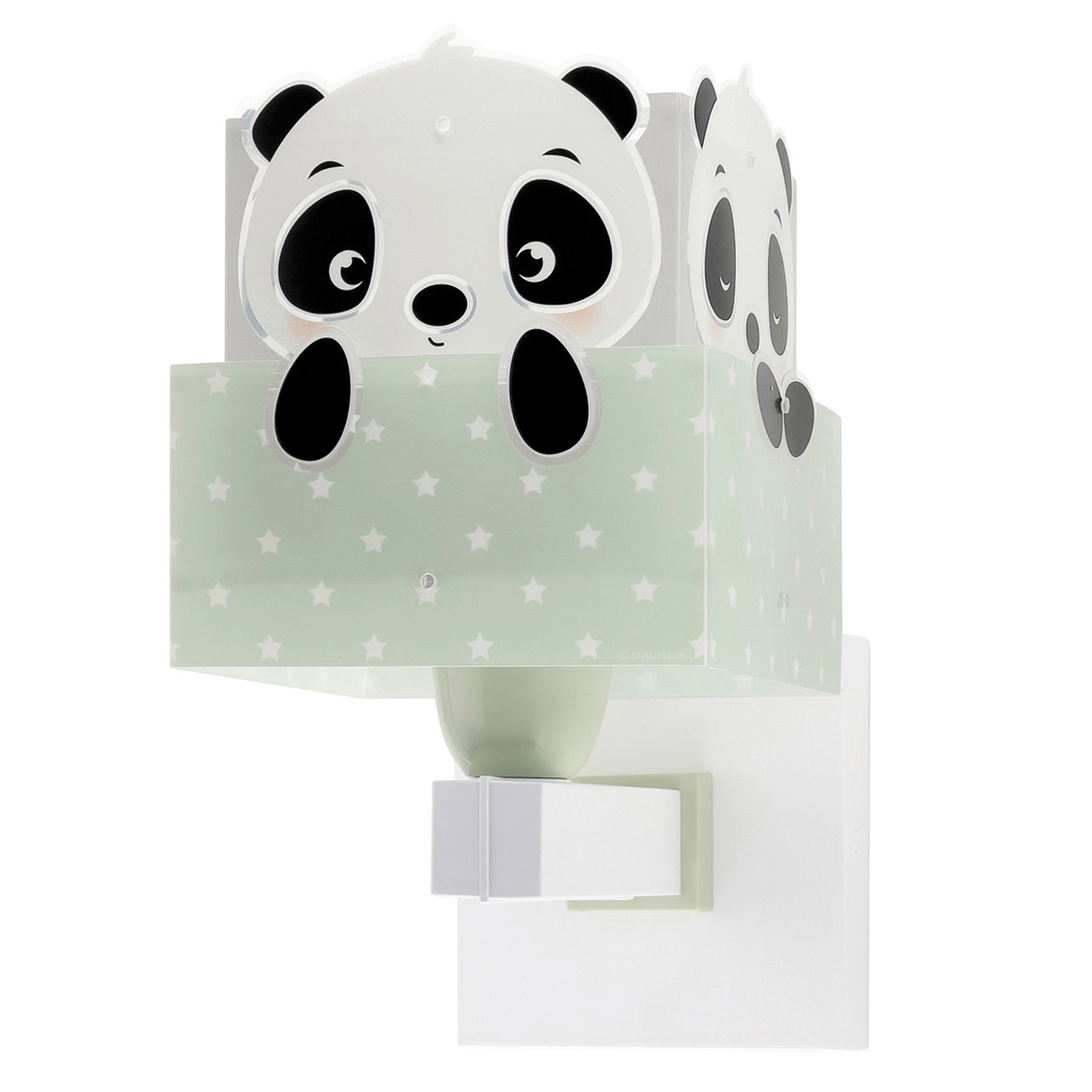 Nástenné svietidlo Dalber Panda so zástrčkou, zelené