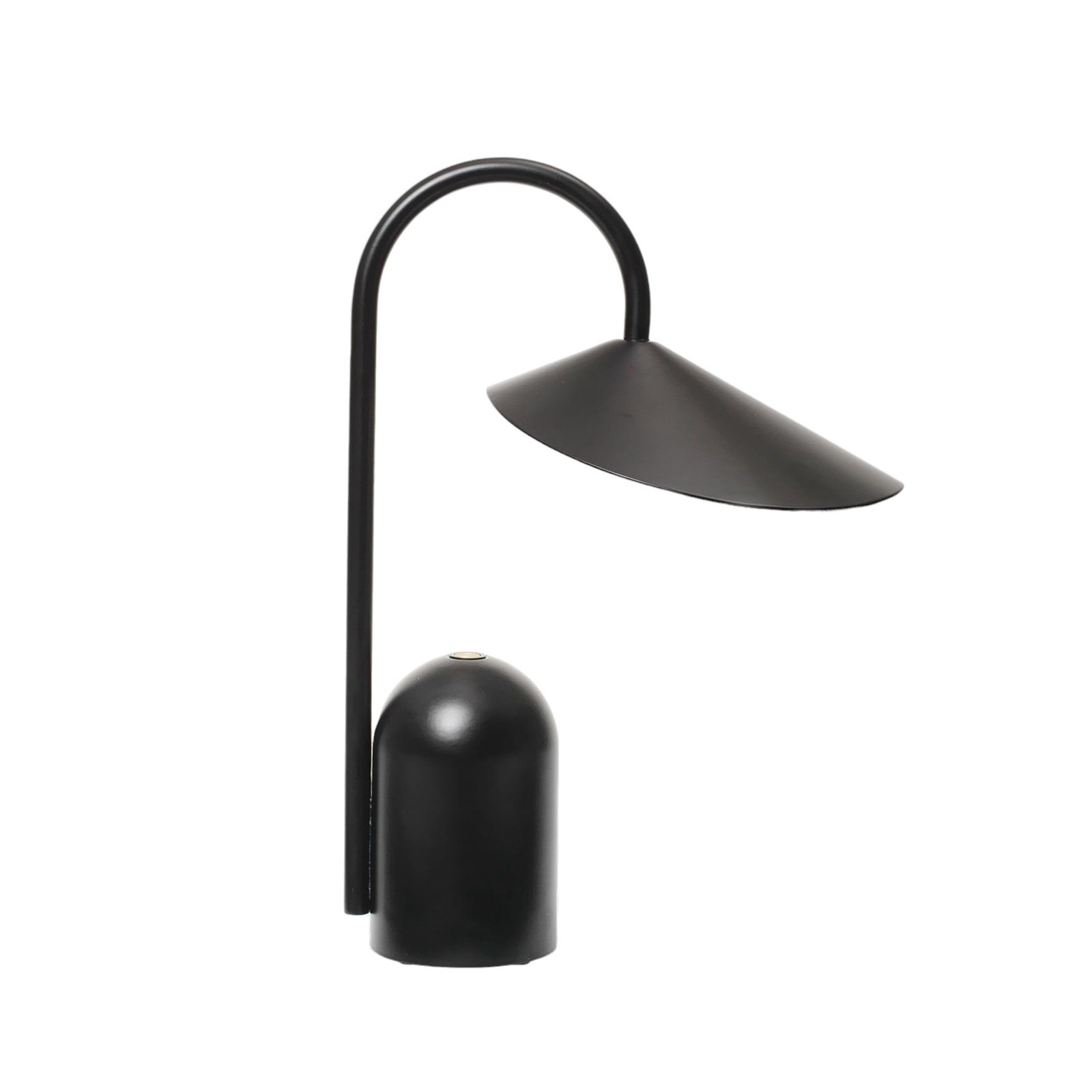 ferm LIVING Lampe de table LED rechargeable Arum, noir, intensité