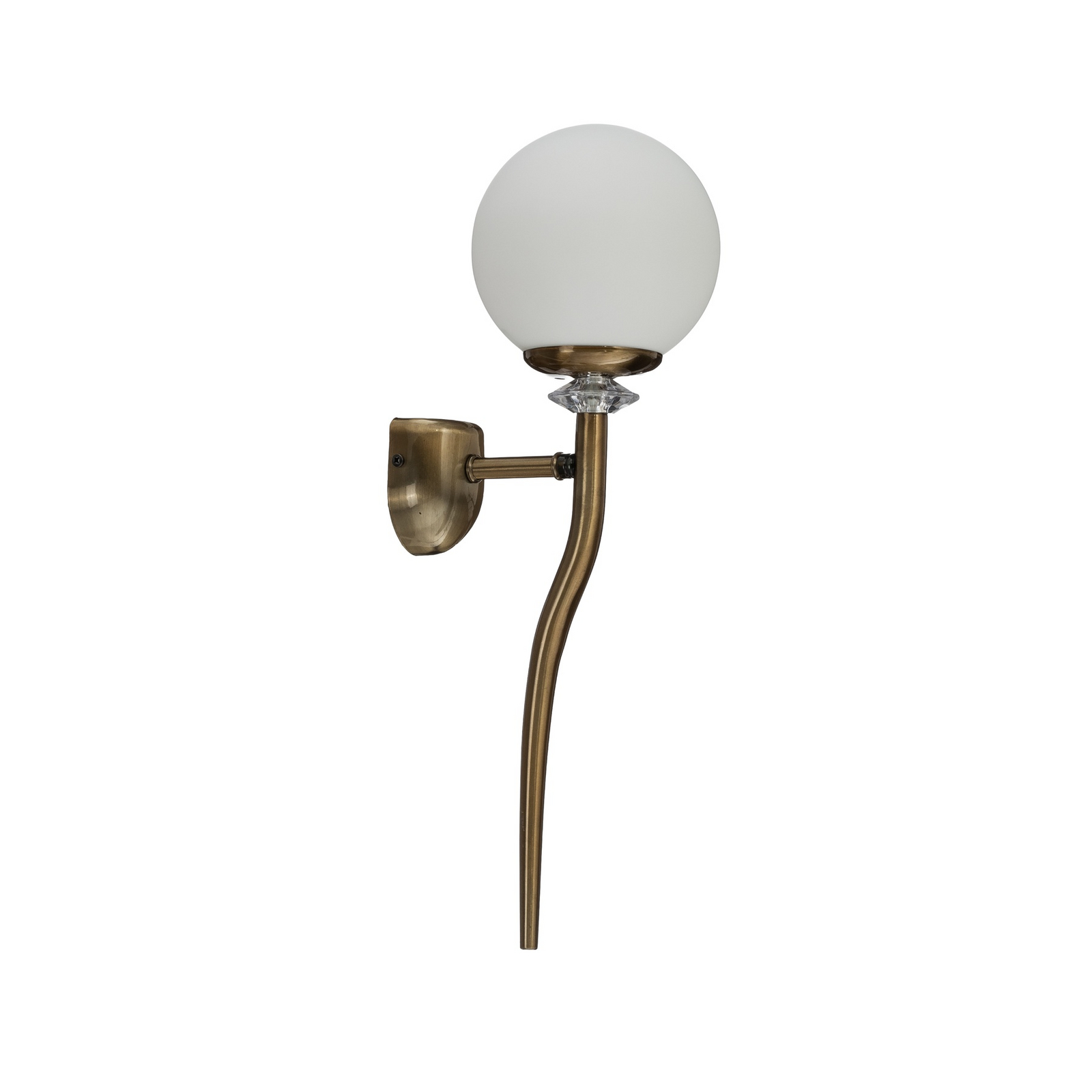 Applique murale Glory, laiton, métal, hauteur 47 cm