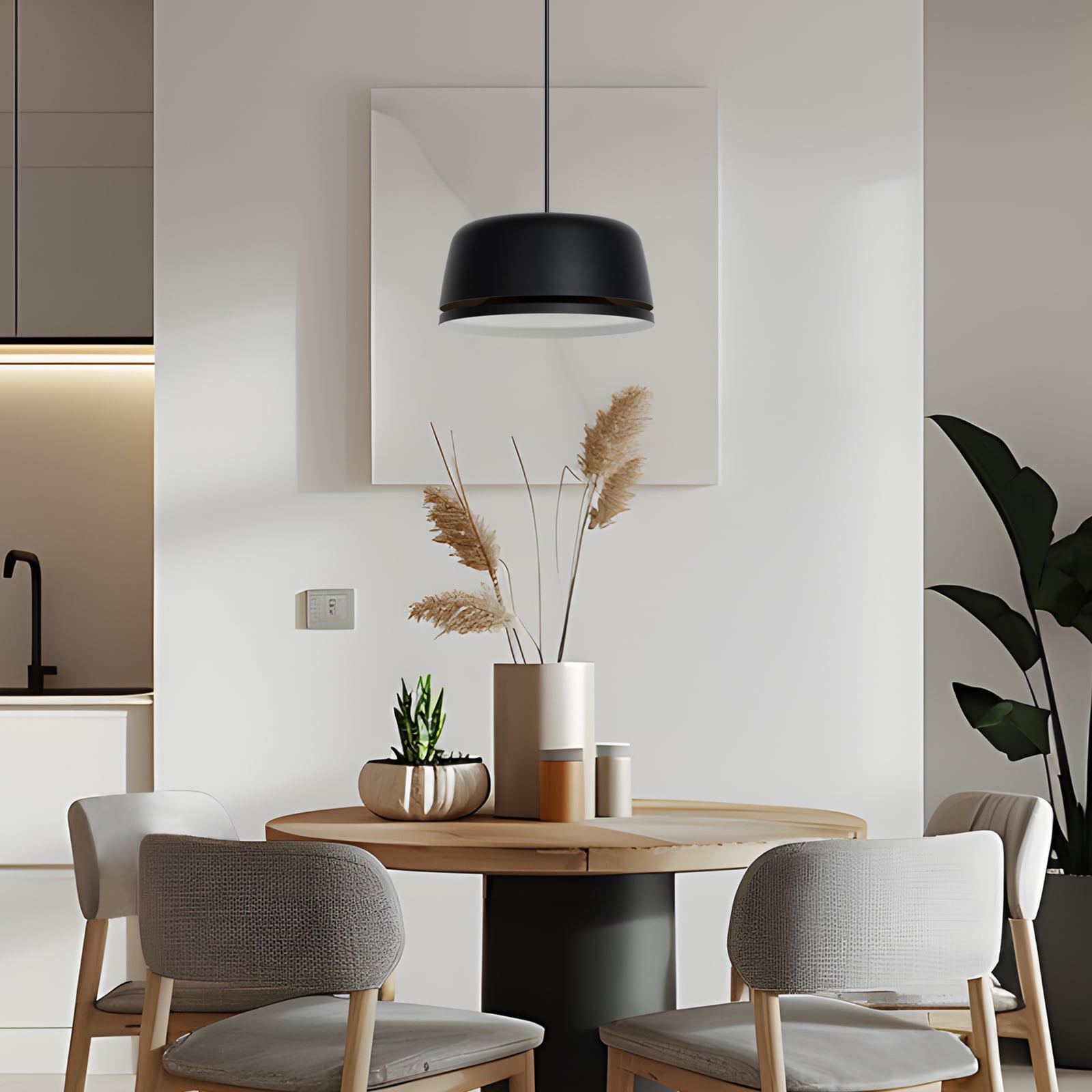 Peaks LED-hengelampe, svart, Ø 35 cm, dimbar, aluminium - Nola