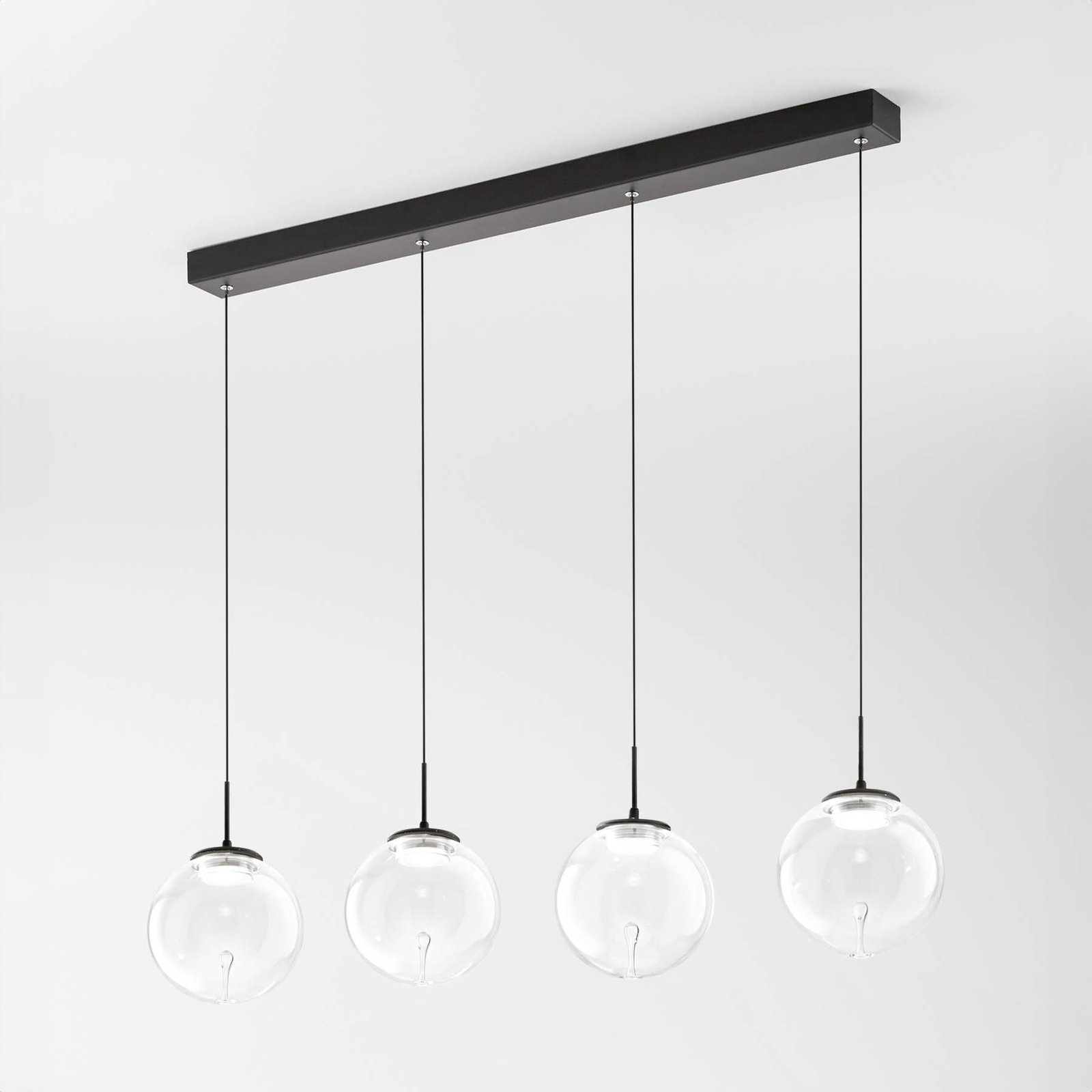 LED pendant light Ariel, 4-bulb, elongated, step dimmer